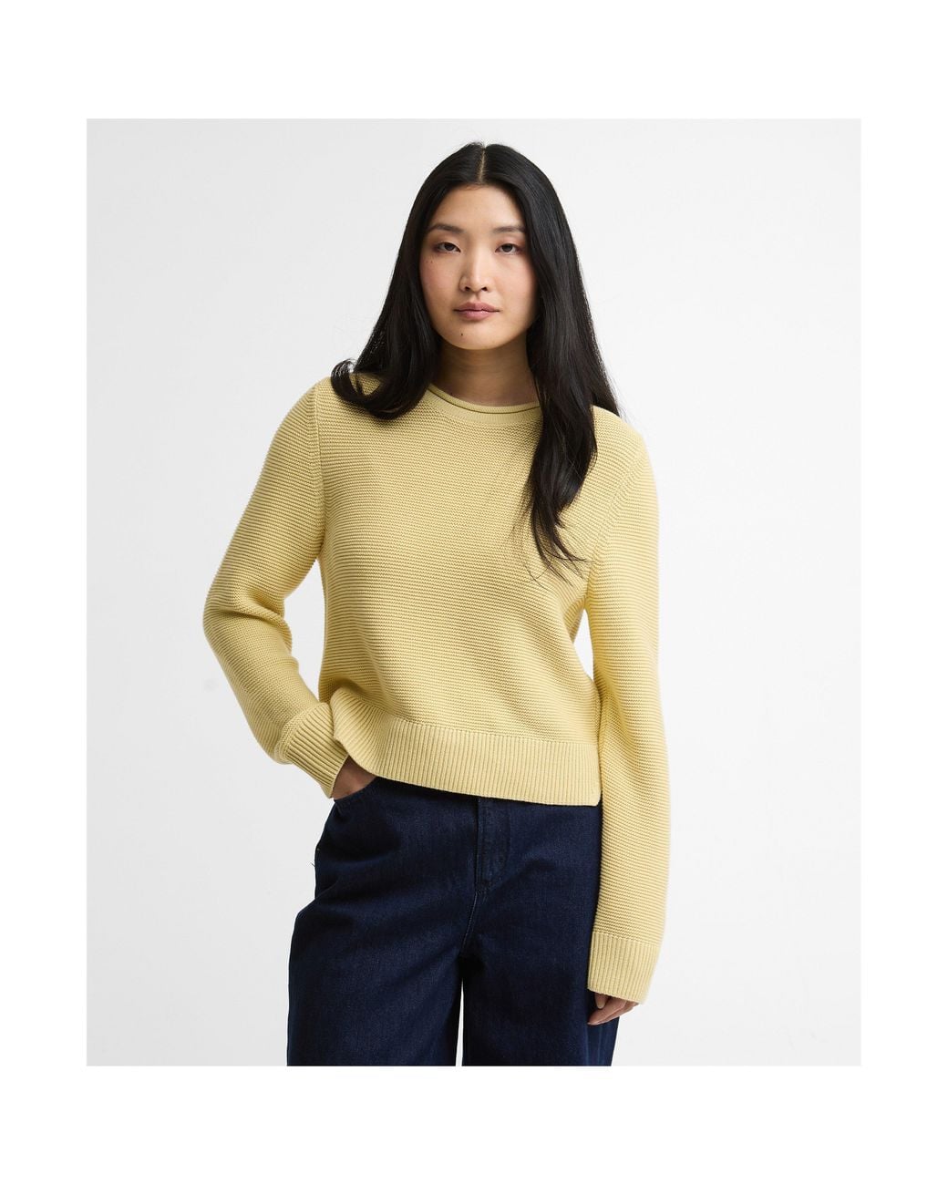Barbour Yellow Crew Neck Jumper