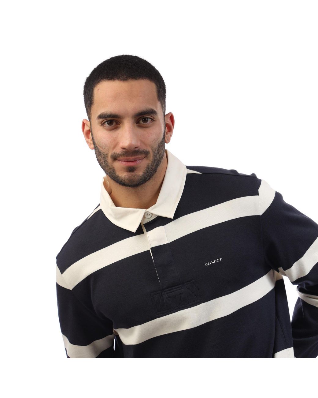 Gant Blue Striped Heavy Rugger Polo Shirt for men