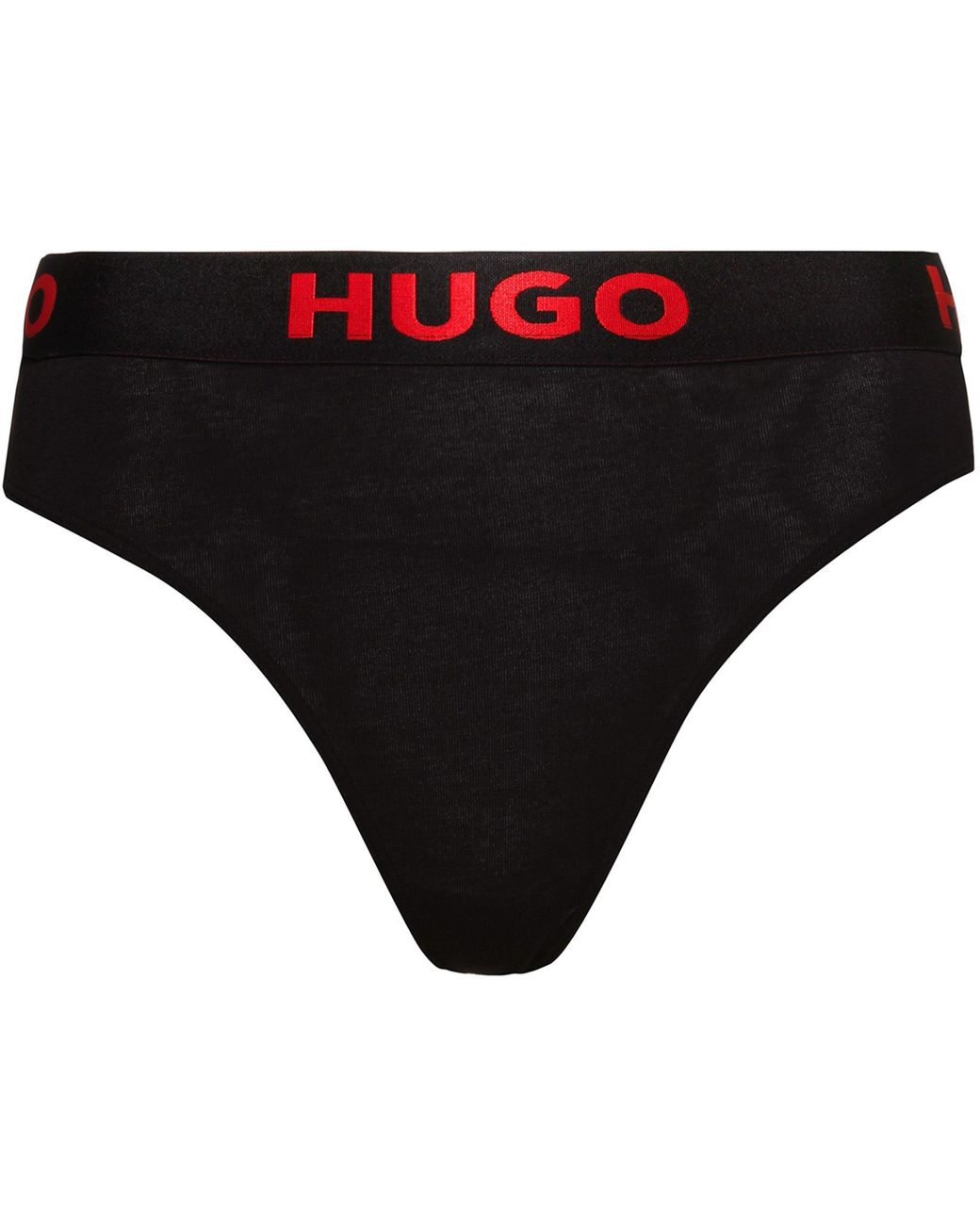 HUGO Red Stretch Cotton Thong With Logo Detail