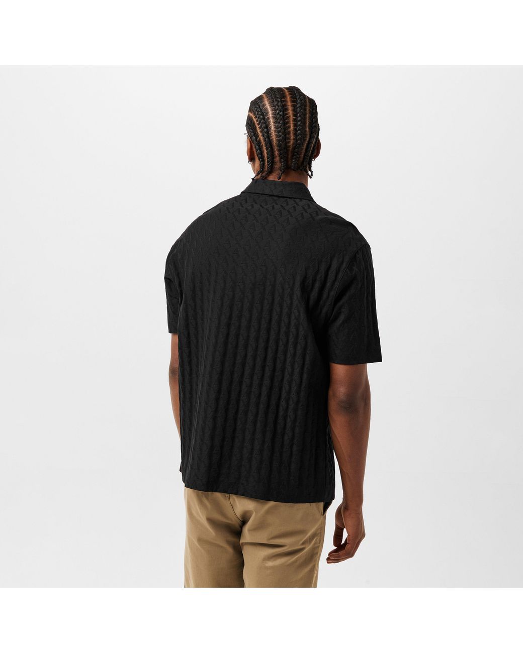 ARMANI EXCHANGE Black Short-Sleeve Polo Shirt for men