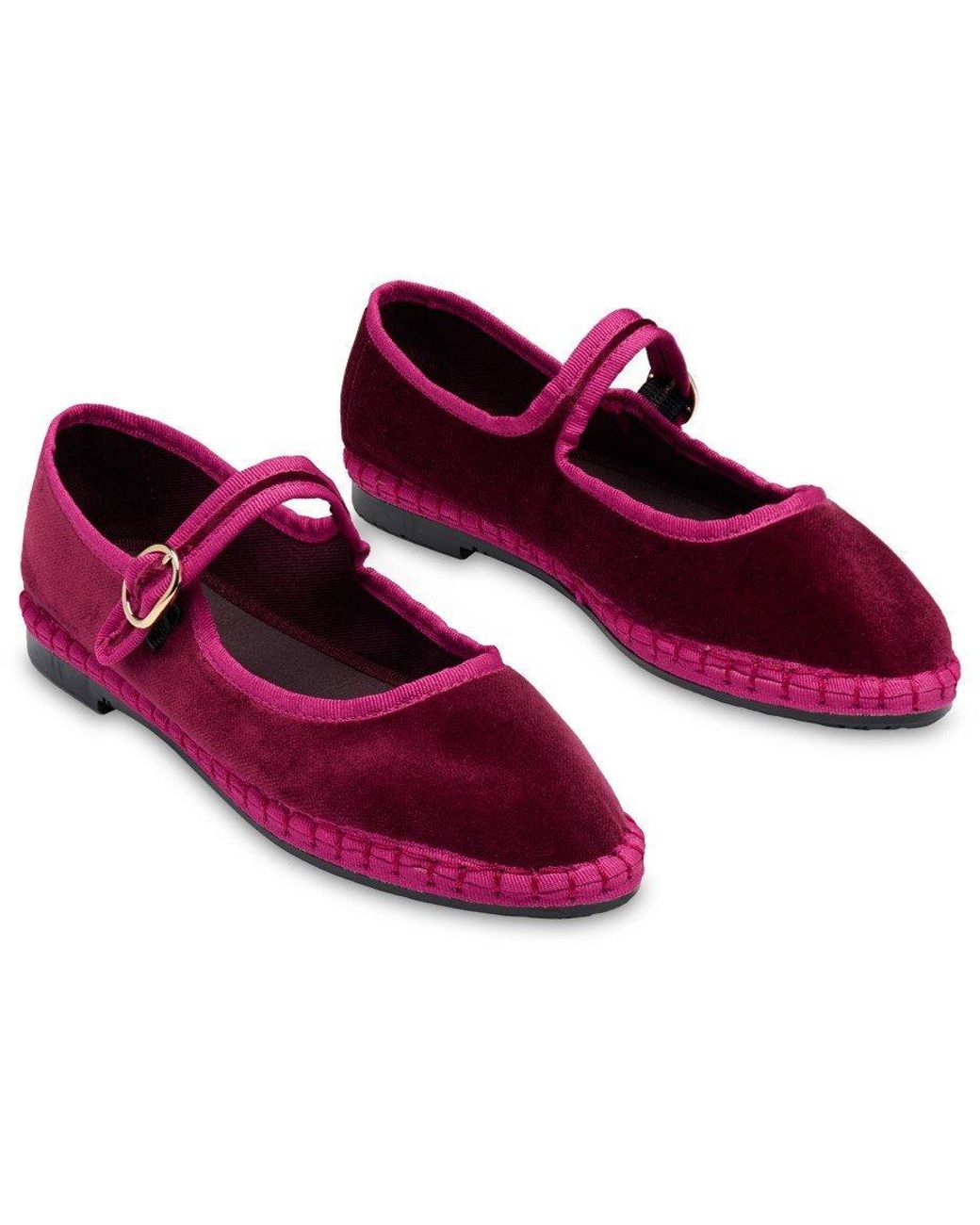 Flabelus Purple Velvet Mary Jane