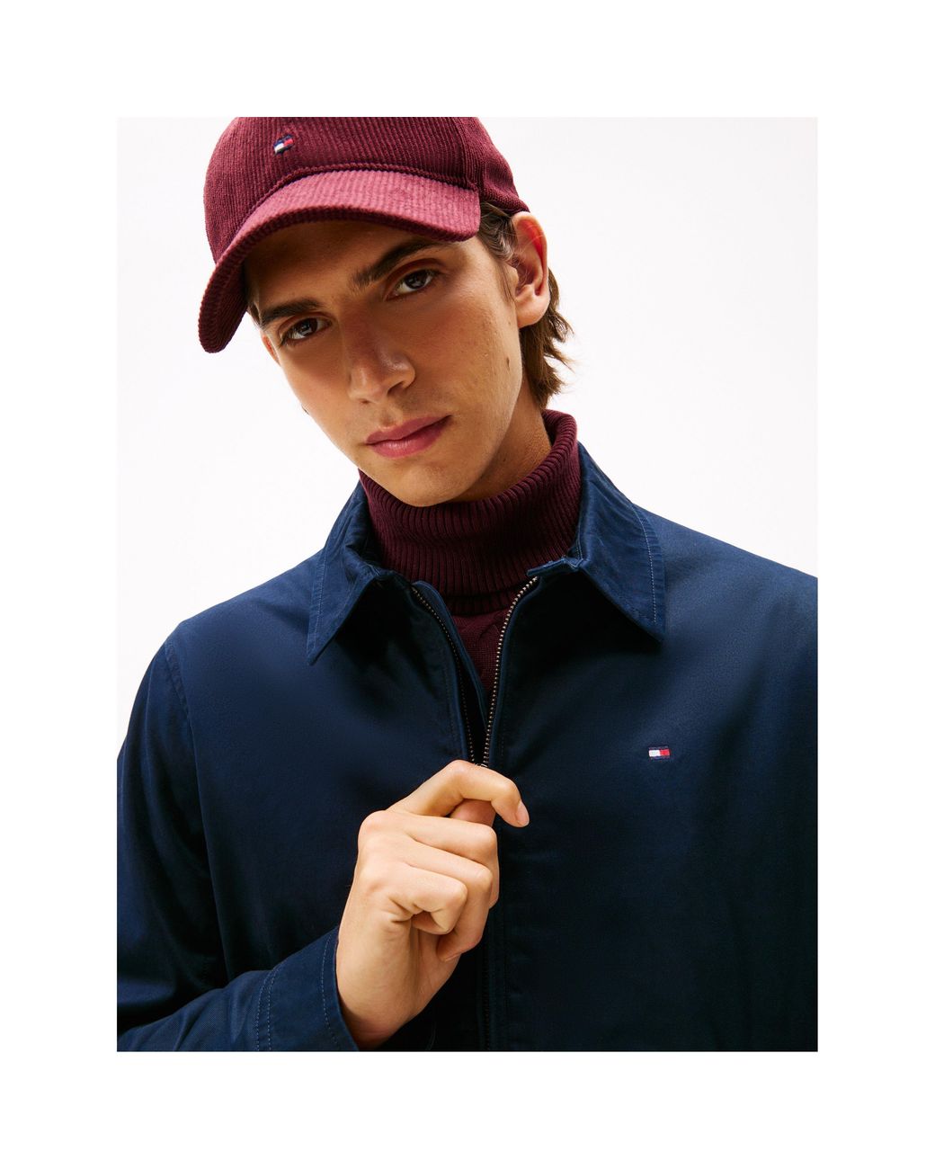 Tommy Hilfiger Blue Cotton Harrington Jacket for men