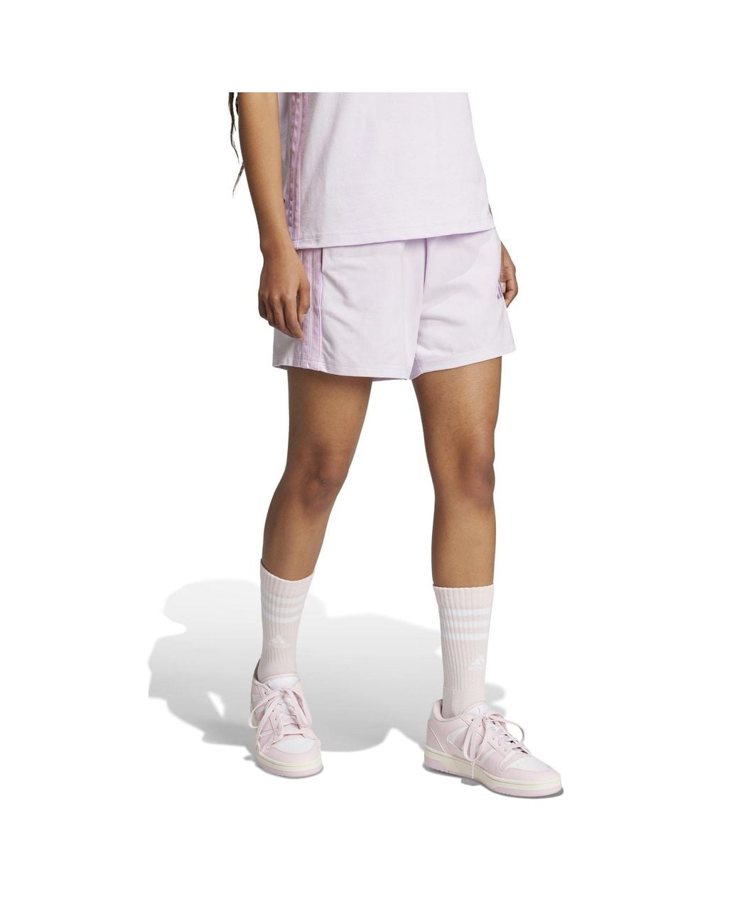 Adidas White Essentials 3 Stripe Shorts