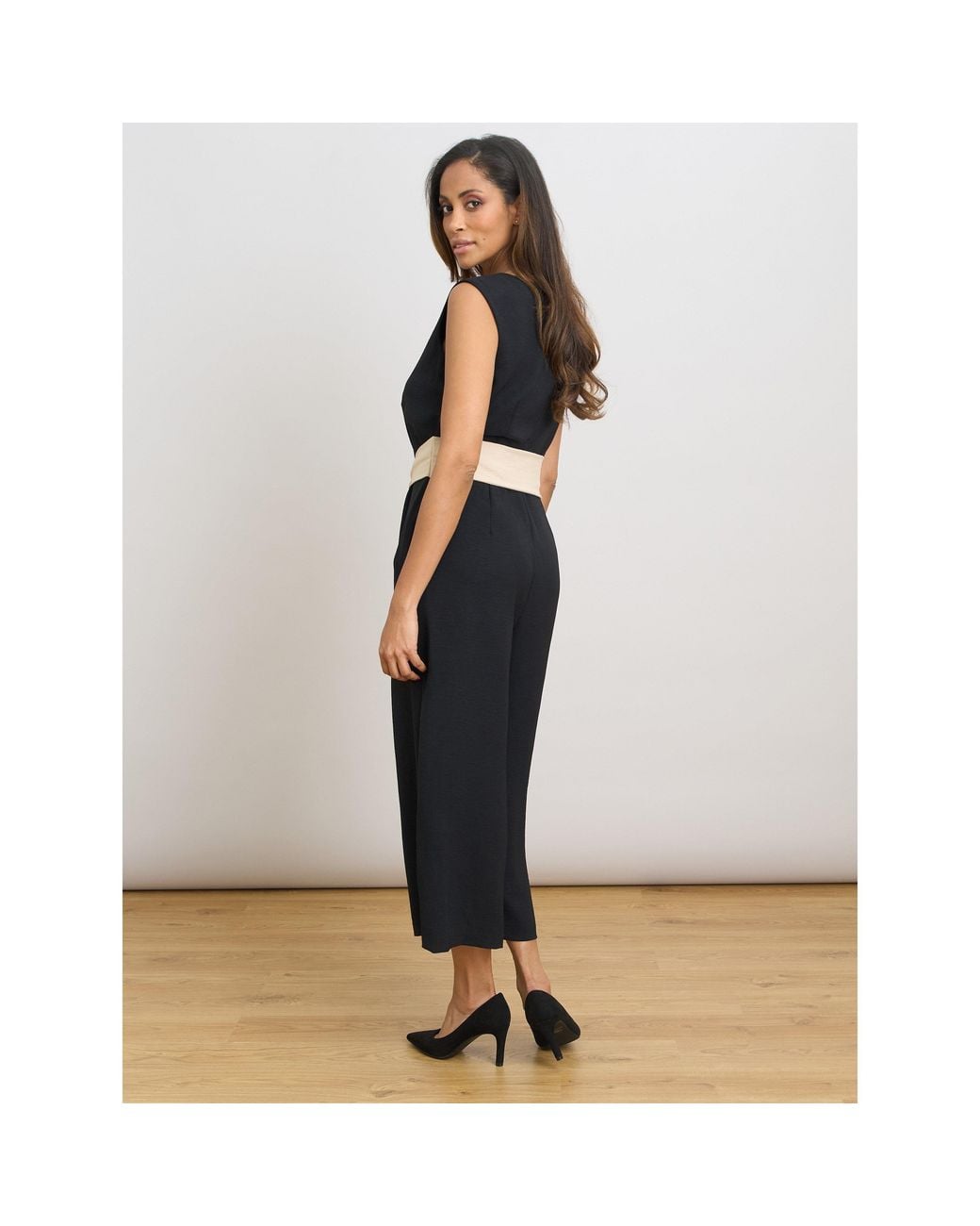 Gina Bacconi Blue Codie Sleeveless V-Neck Jumpsuit