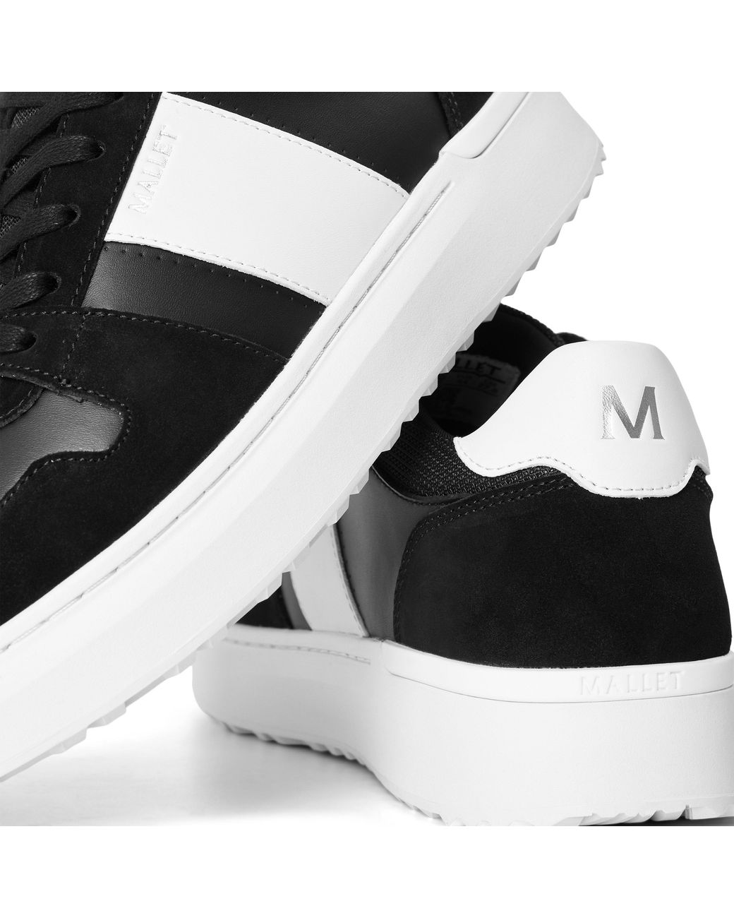 Mallet Black Hoxton Leather Low-Top Trainers for men