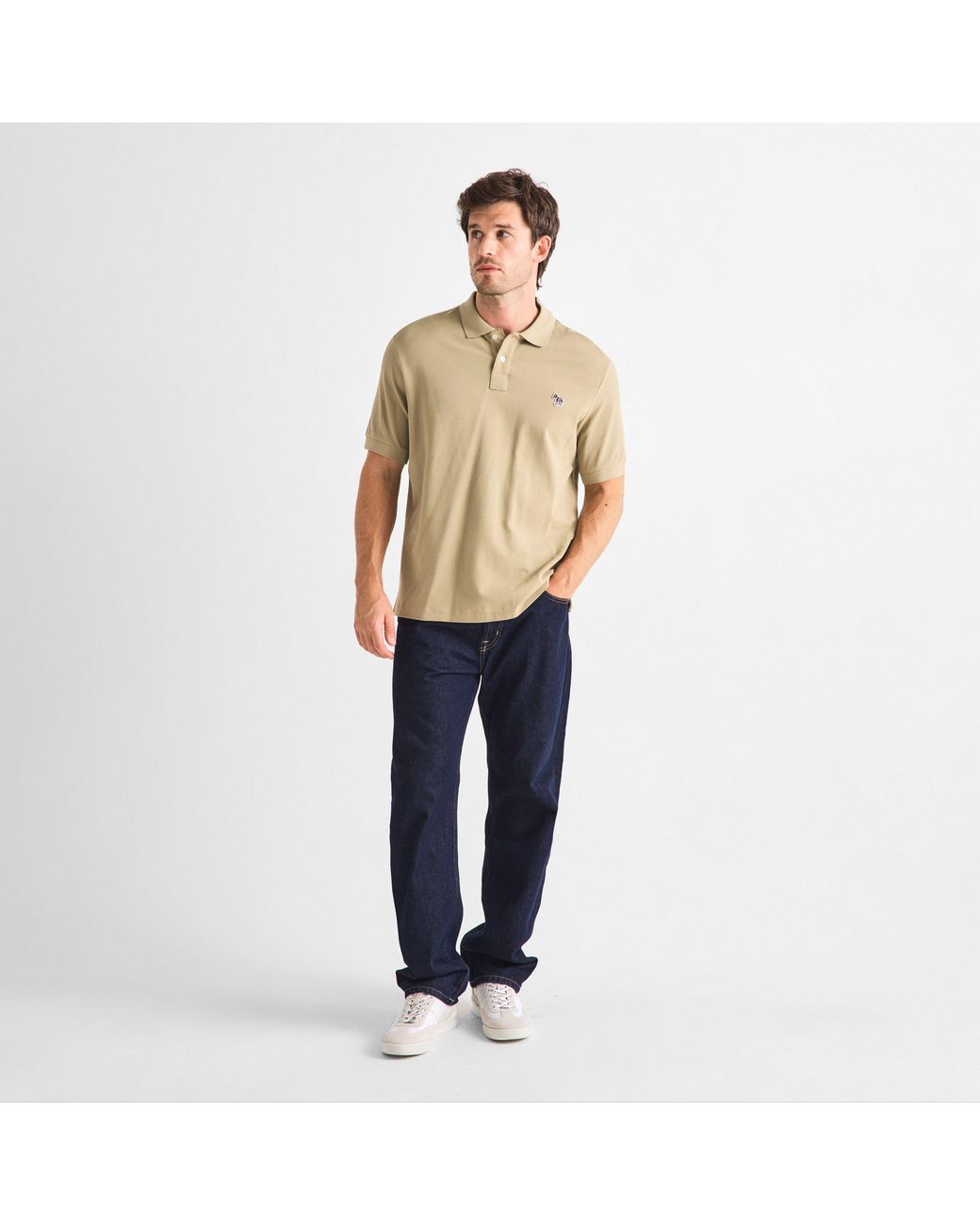 Paul Smith Natural Regular Fit Zebra Polo Shirt for men