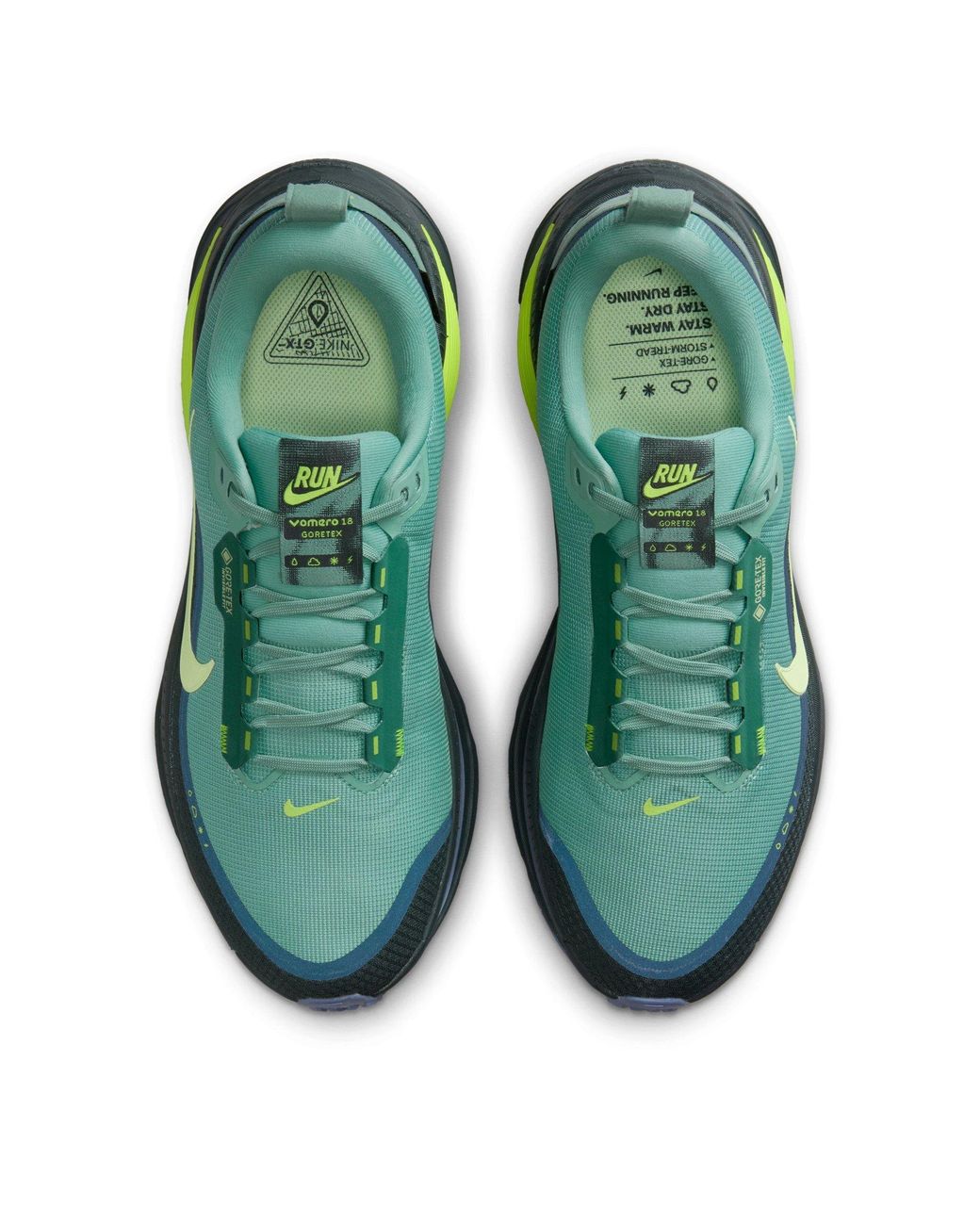 Nike Green Vomero 18 Gore-Tex Waterproof Road Running Shoes With Reflective Accents for men