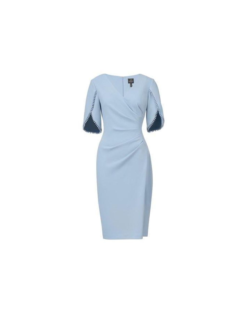 Adrianna Papell Knit Crepe Pearl Trim Dress in Blue Lyst UK