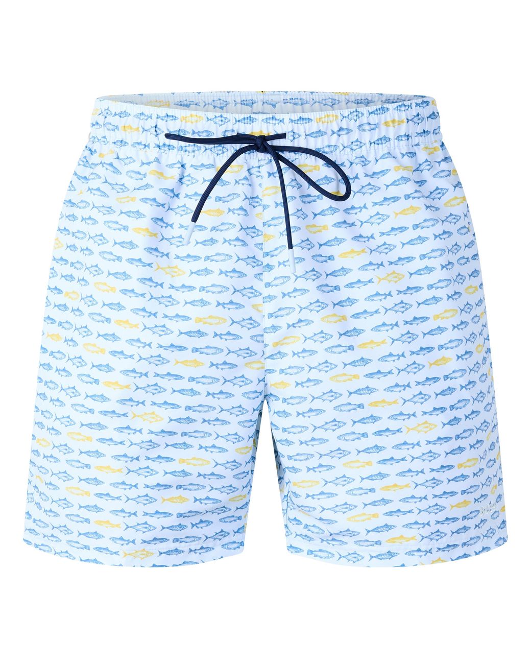 Boss Blue Patterned Streamlined Swim Shorts for men
