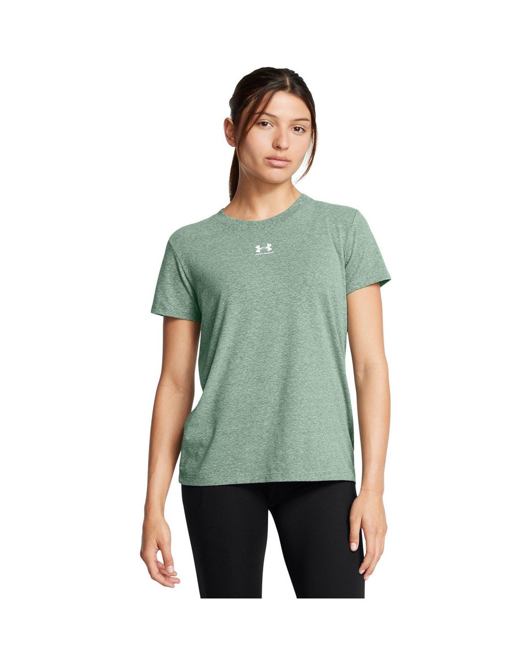 Under Armour S Rival Core Short Sleeve Oversized Green 10