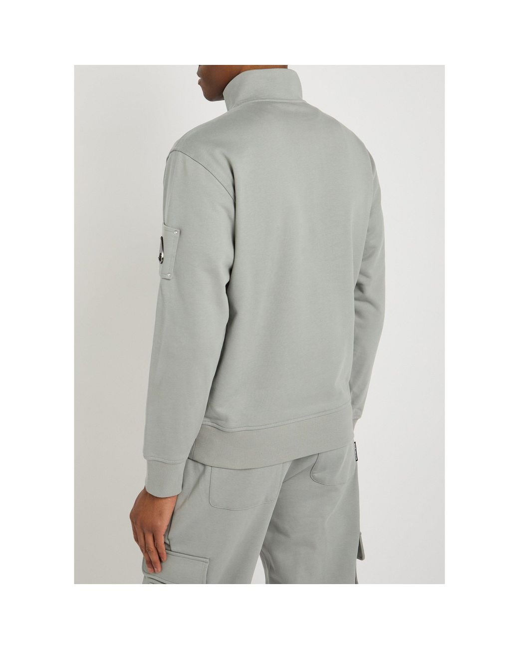 Moose Knuckles Gray Mk Sweat 1/4 Zip Hartsfield for men
