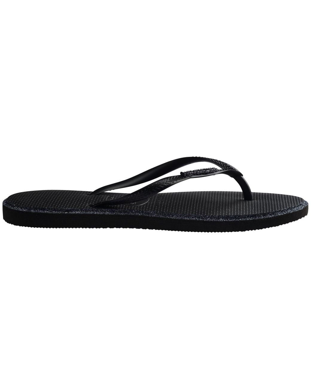 Havaianas Black Slim Point Glitter Flip Flops