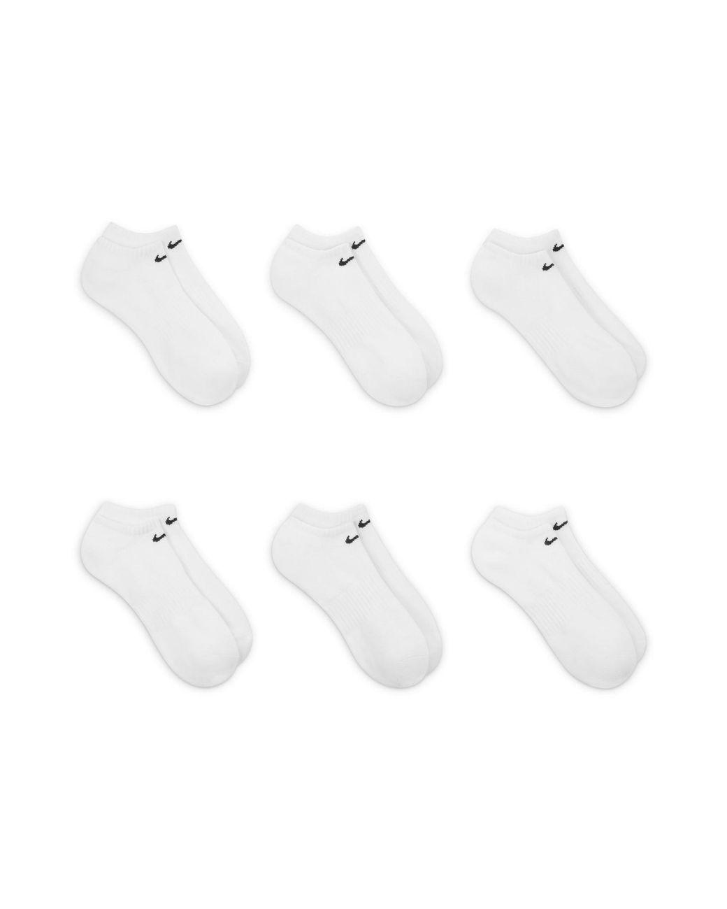 Nike White 6 Pack No Show Trainer Socks for men