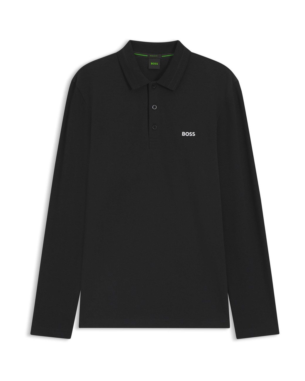 Boss Black Long-Sleeve Polo Top With Logo Detail (Plisy) for men
