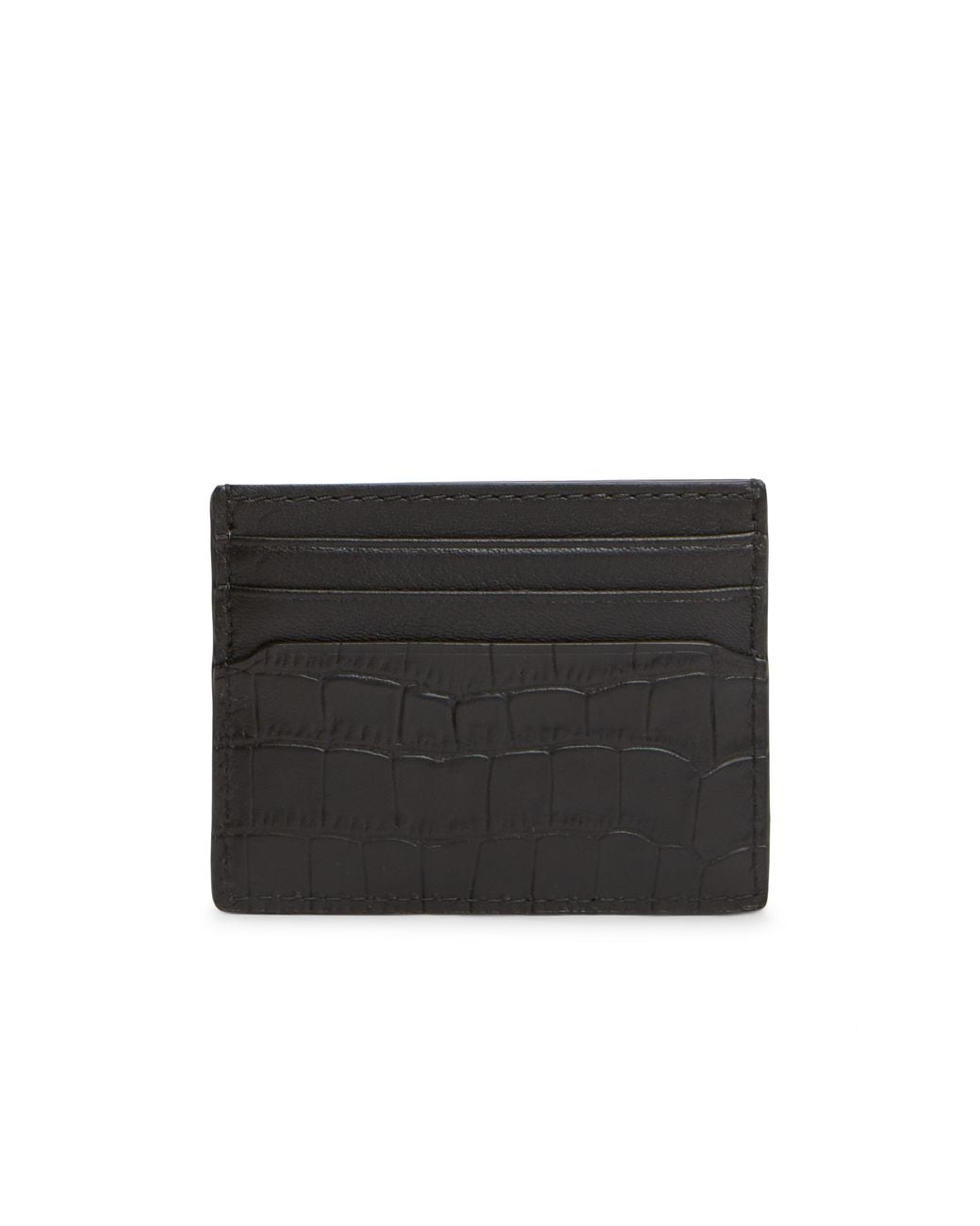 Tommy Hilfiger Black Leather Croc Cardholder for men