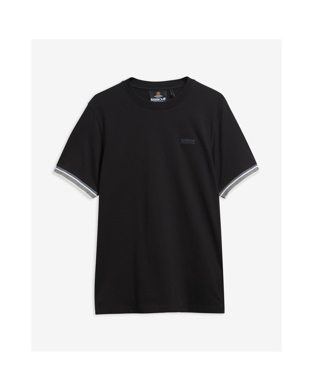Barbour Black Newport Tipped Cotton Short-Sleeve Crew-Neck T-Shirt for men