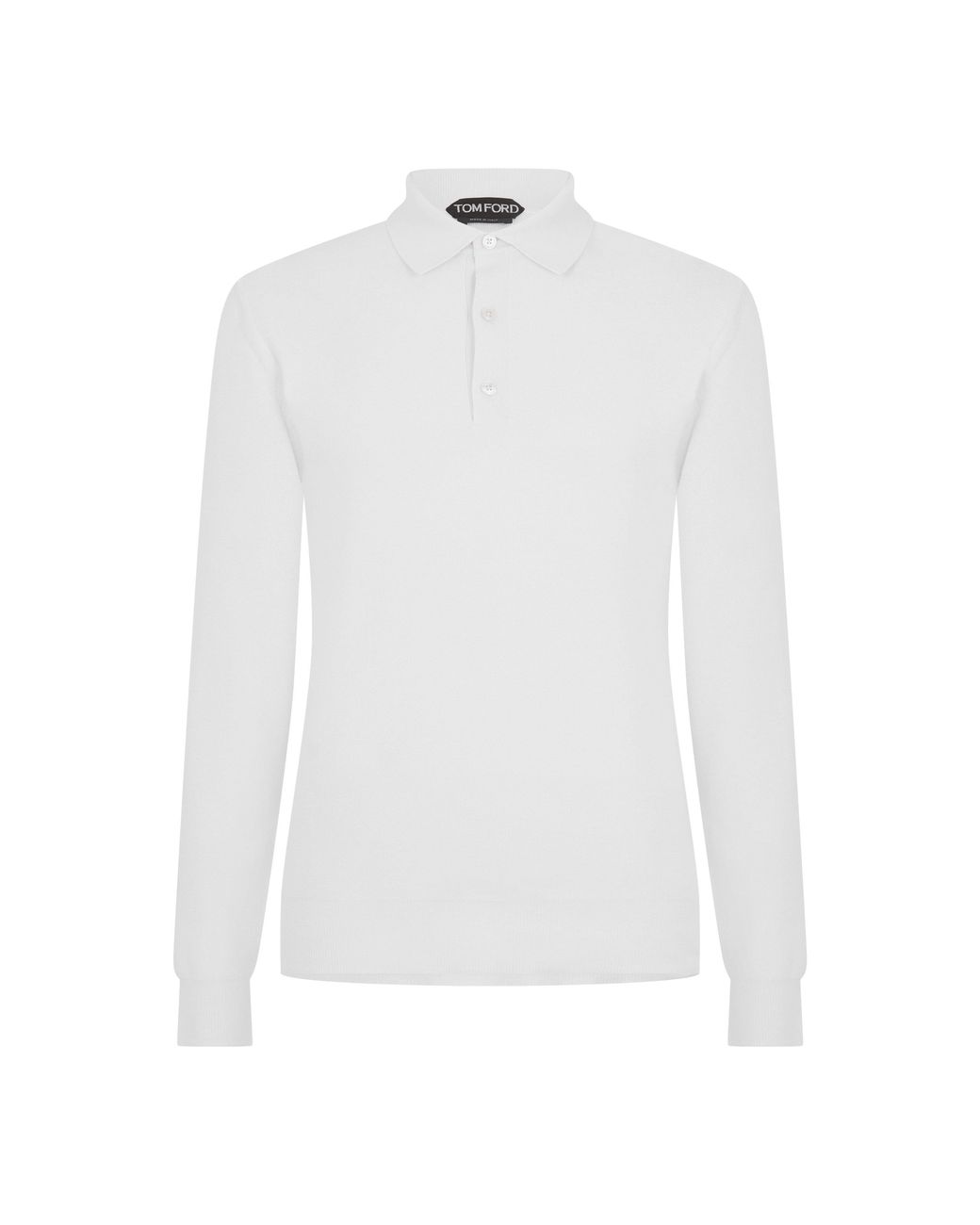 Tom Ford White Tf Piquet Long Sleeve Polo Shirt for men
