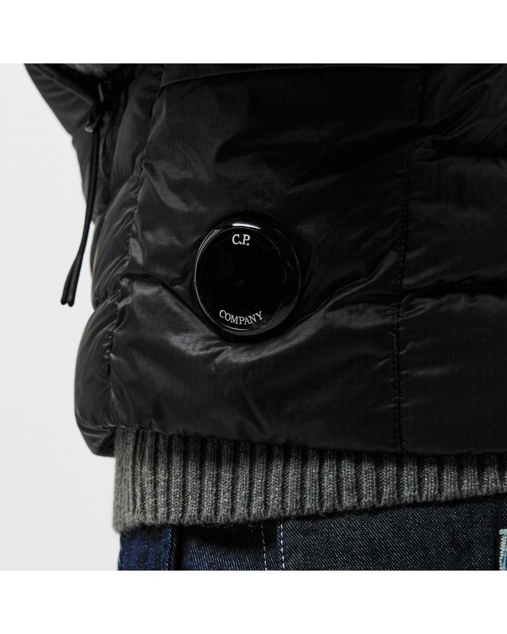 C P Company Black Weather-Resistant Sleeveless Gilet for men