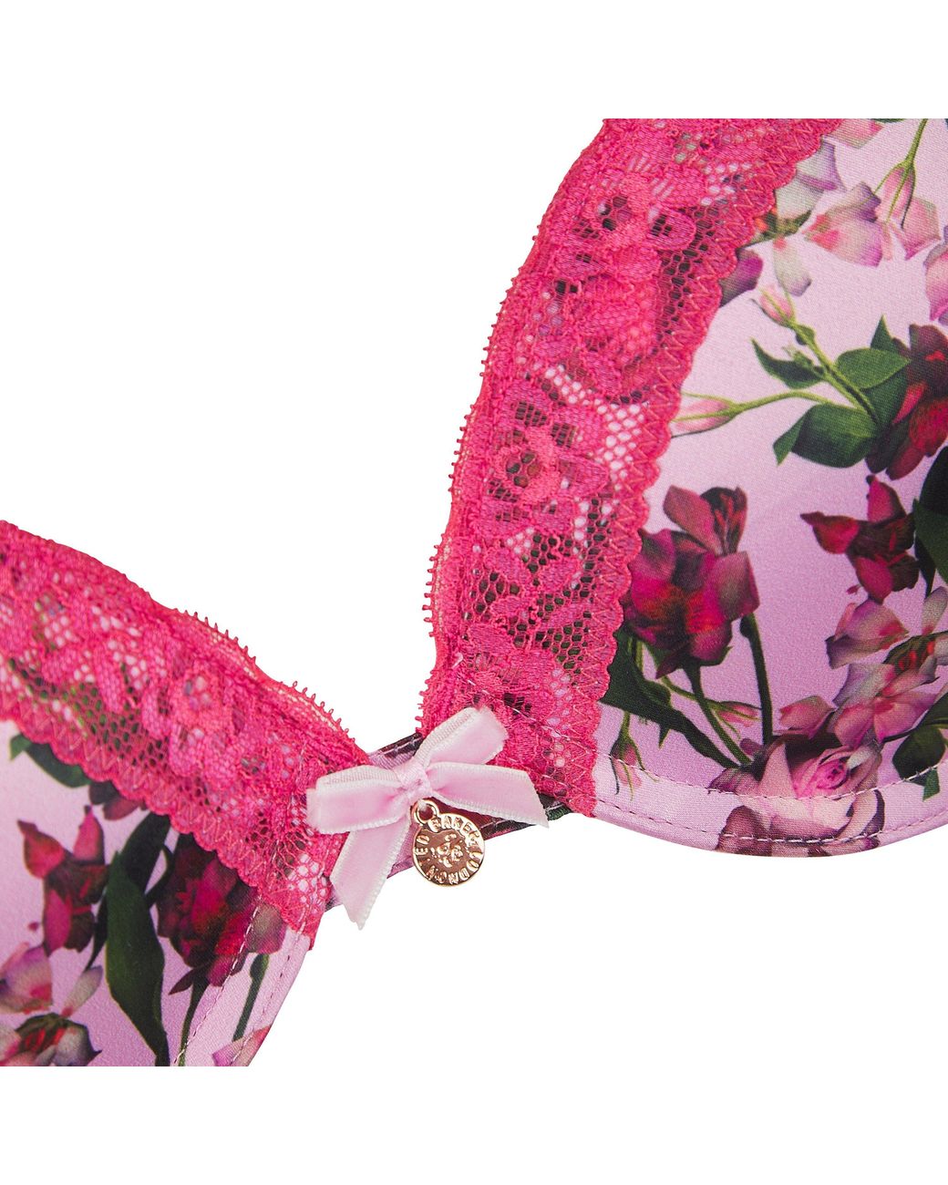 Ted Baker Pink Push Up Floral Balconette Bra