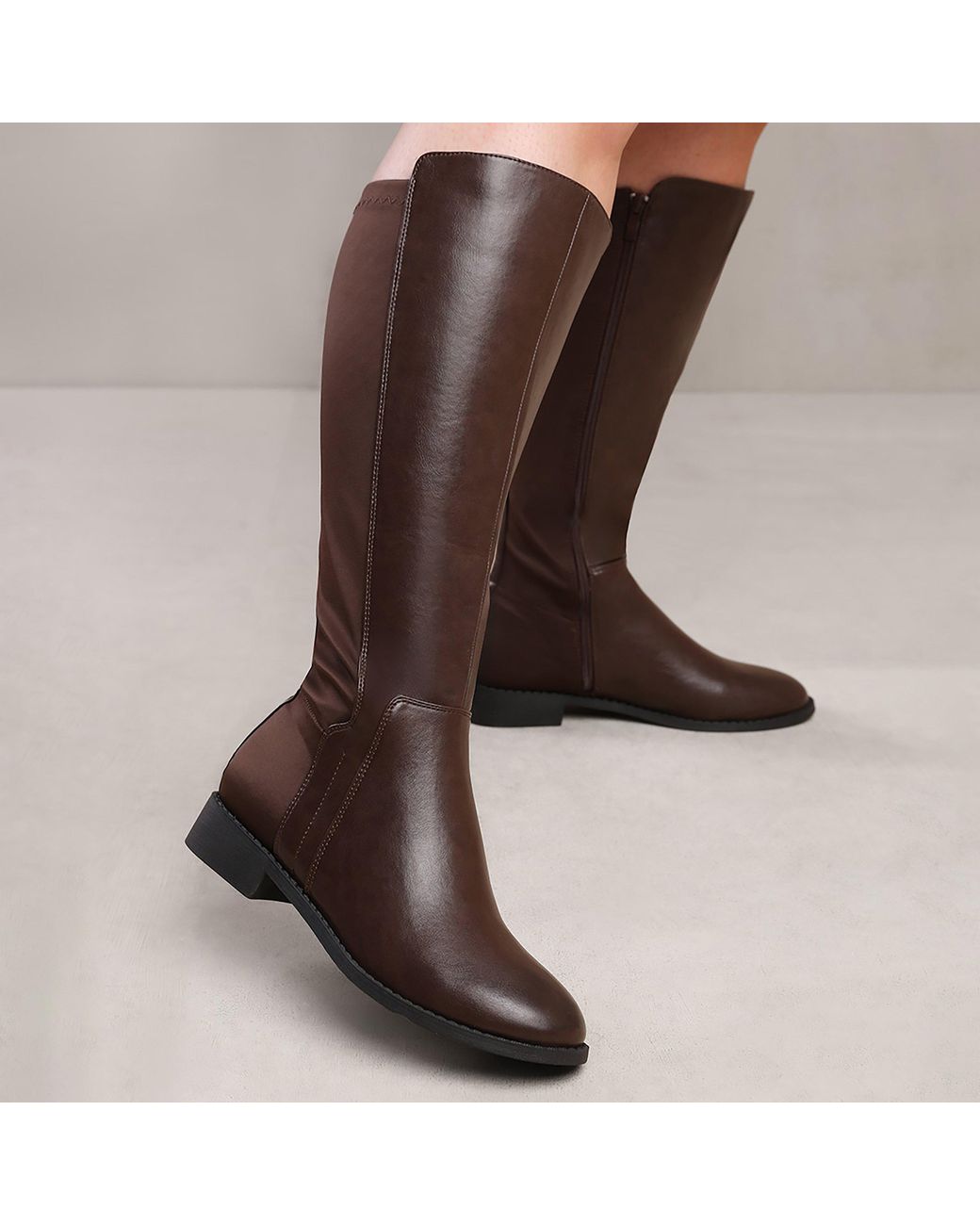 Where's That From Brown Parker Wide Calf Knee High Boots