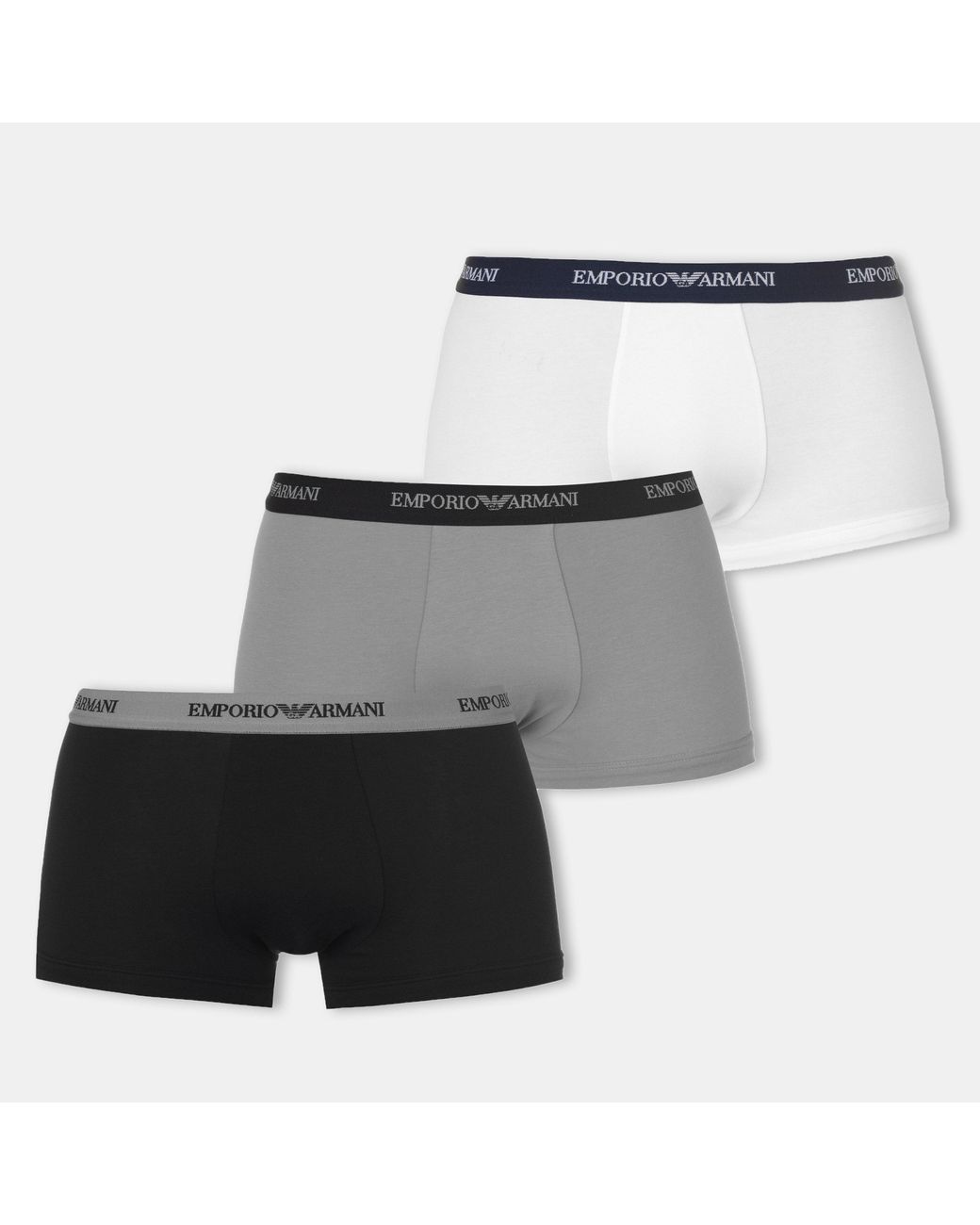 Emporio Armani White Core 3 Pack Boxer Shorts for men
