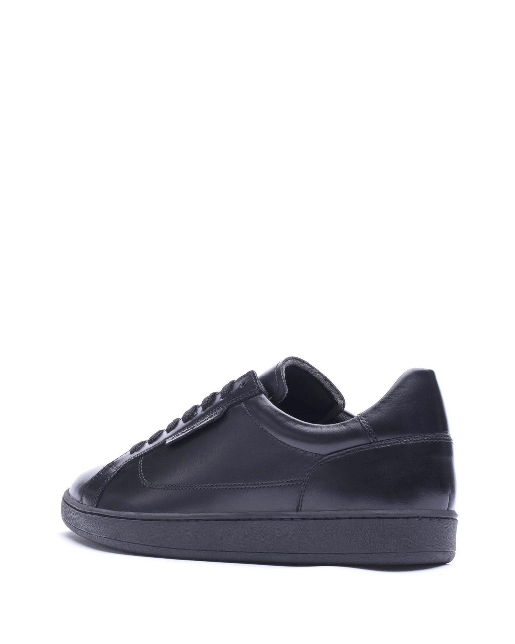 Base London Black Zammo Leather Lace-Up Low-Top Trainers for men