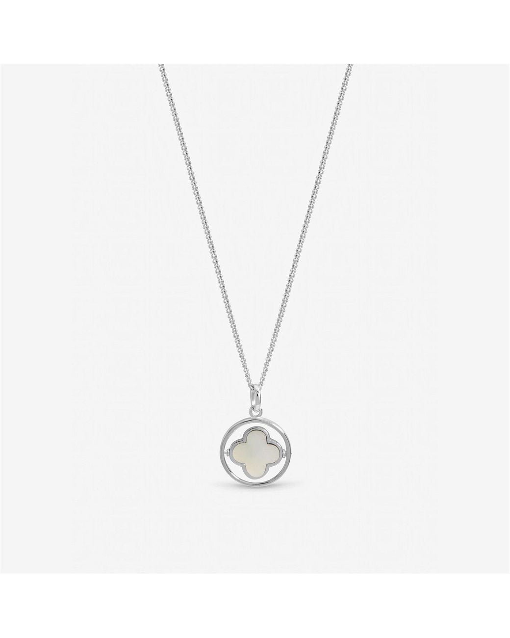 Inicio Metallic Sterling Plated Clover Pendant