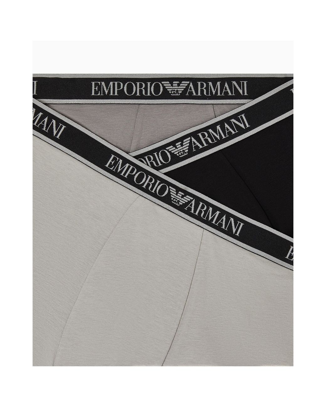 Emporio Armani Gray Core Logo Boxers 3-Pack for men