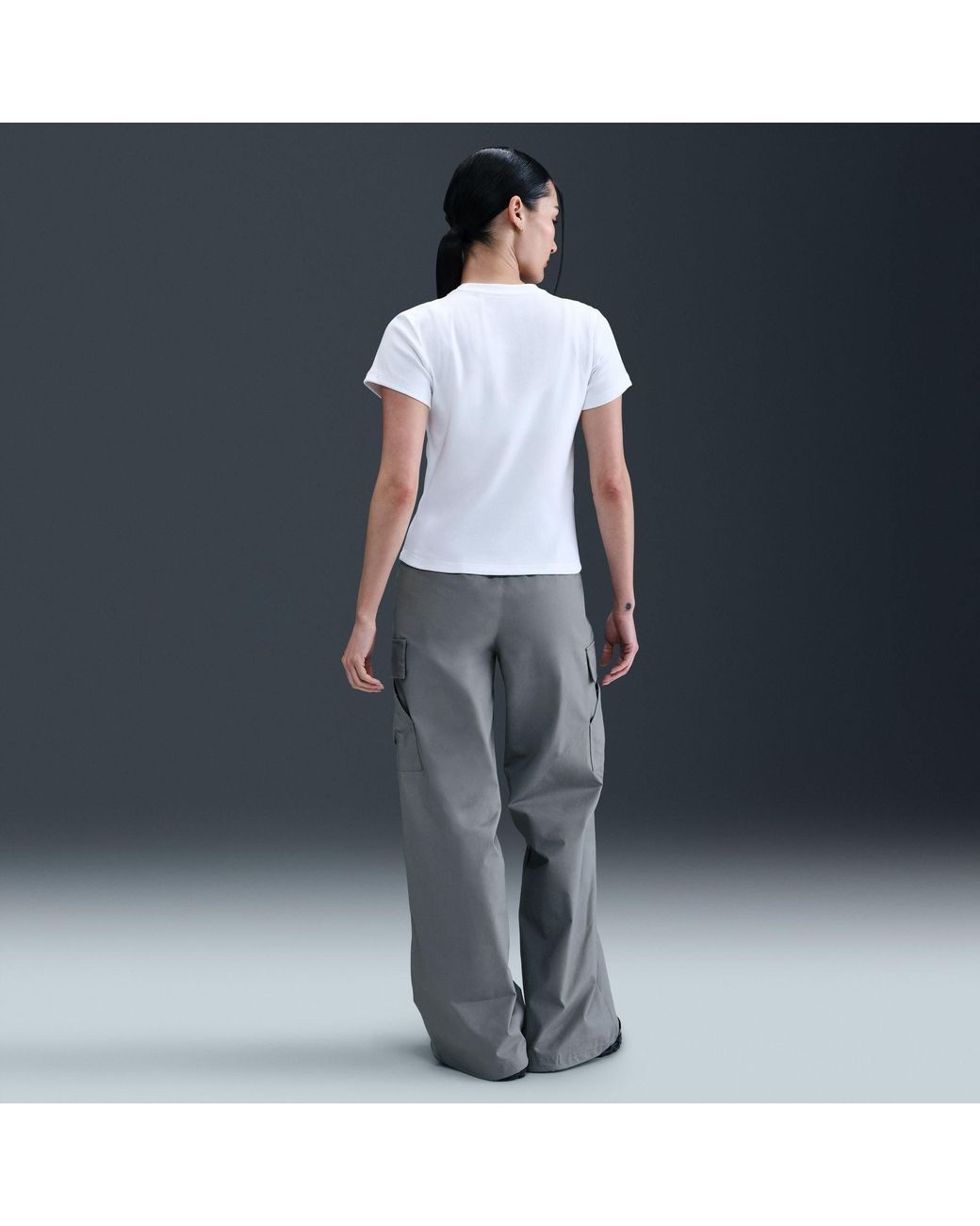 Nike White Tight Ribbed Short-Sleeve T-Shirt