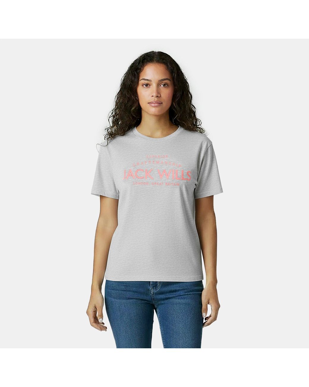 Jack Wills Gray Forstal Boyfriend T-Shirt Ladies