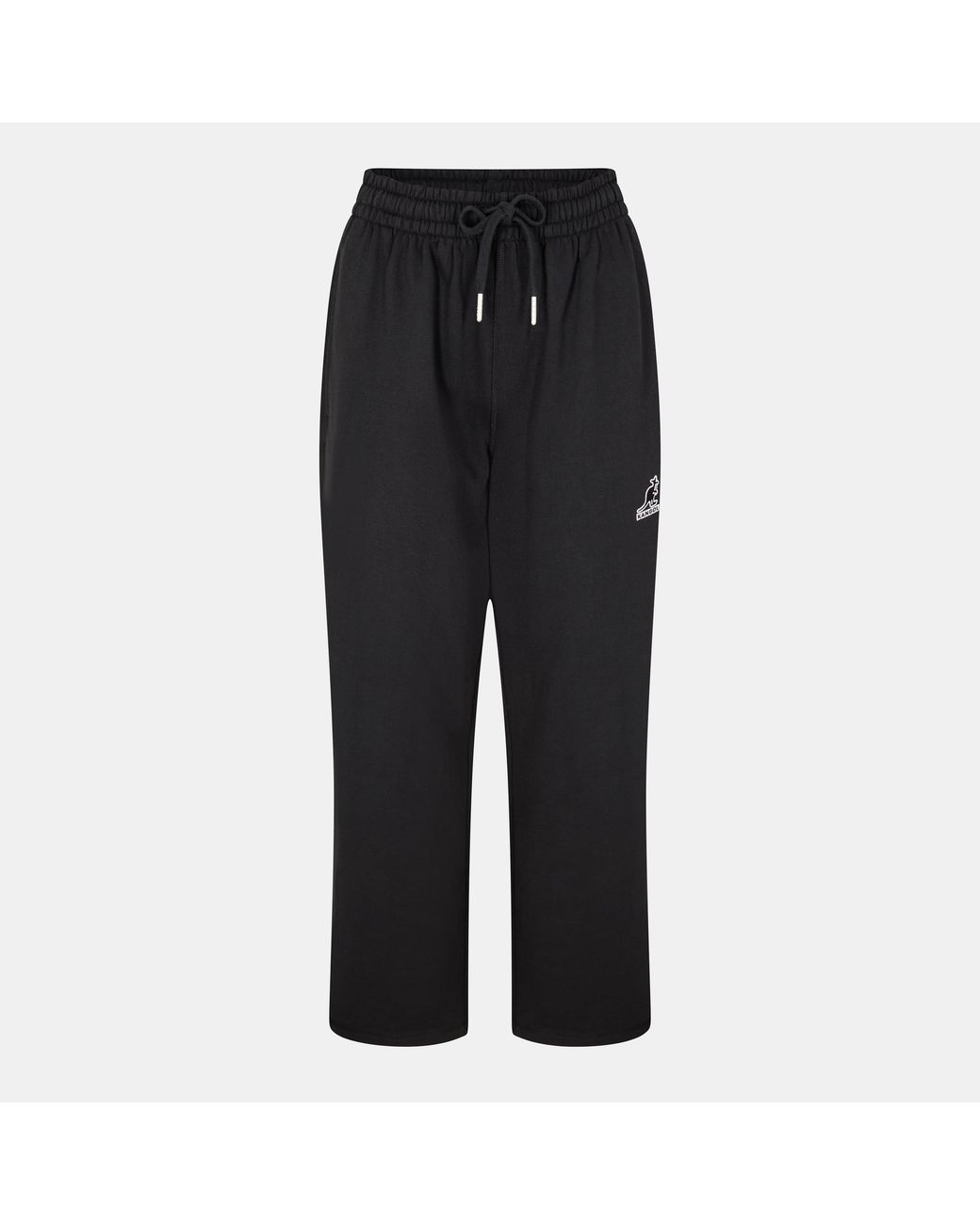 Kangol Black Wide Leg Closed Hem Jersey Joggers