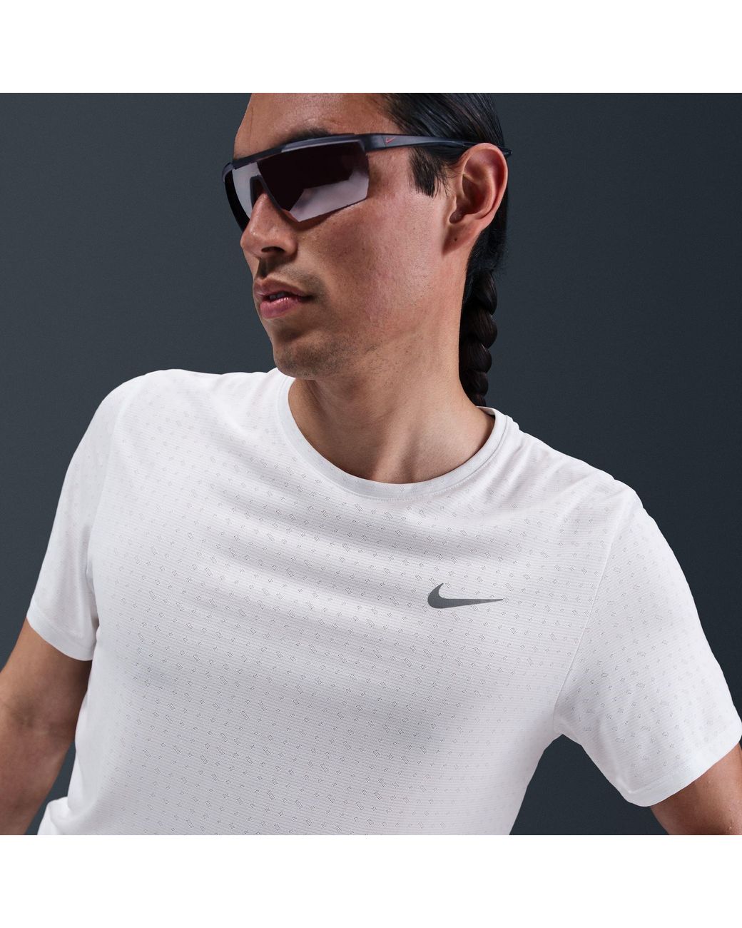 Nike White Short Sleeve Performance Running Top for men