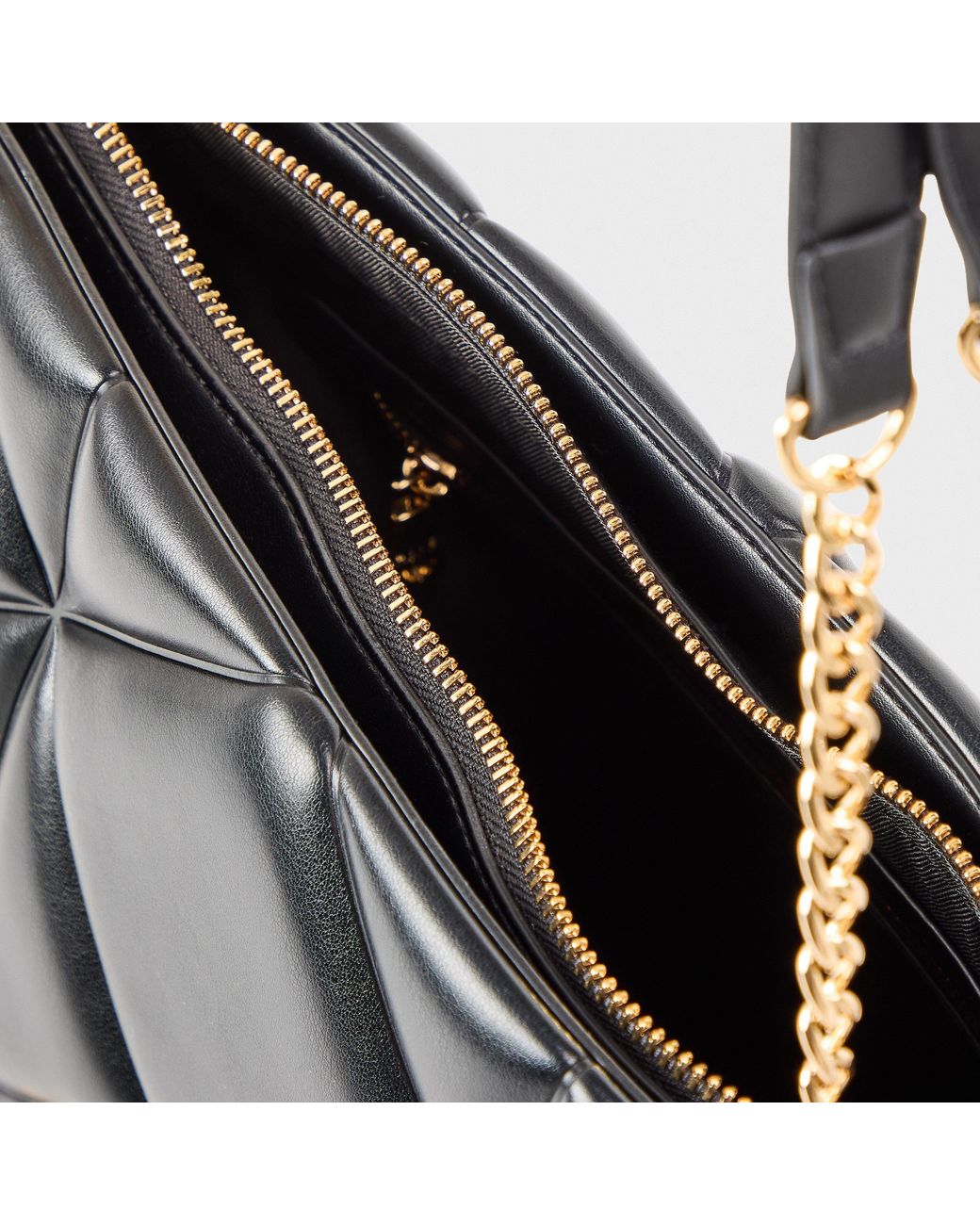 Love Moschino Black Quilted Faux Leather Tote Bag