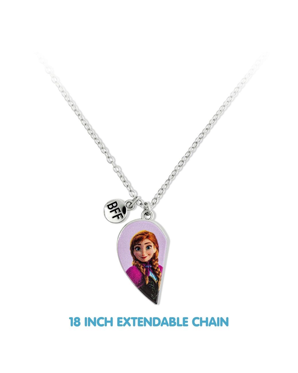Disney White Frozen 2 Pc Bff Heart Necklaces