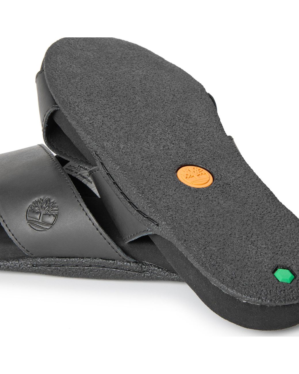Timberland Black Solid Patterned Open Toe Slide Sandals for men