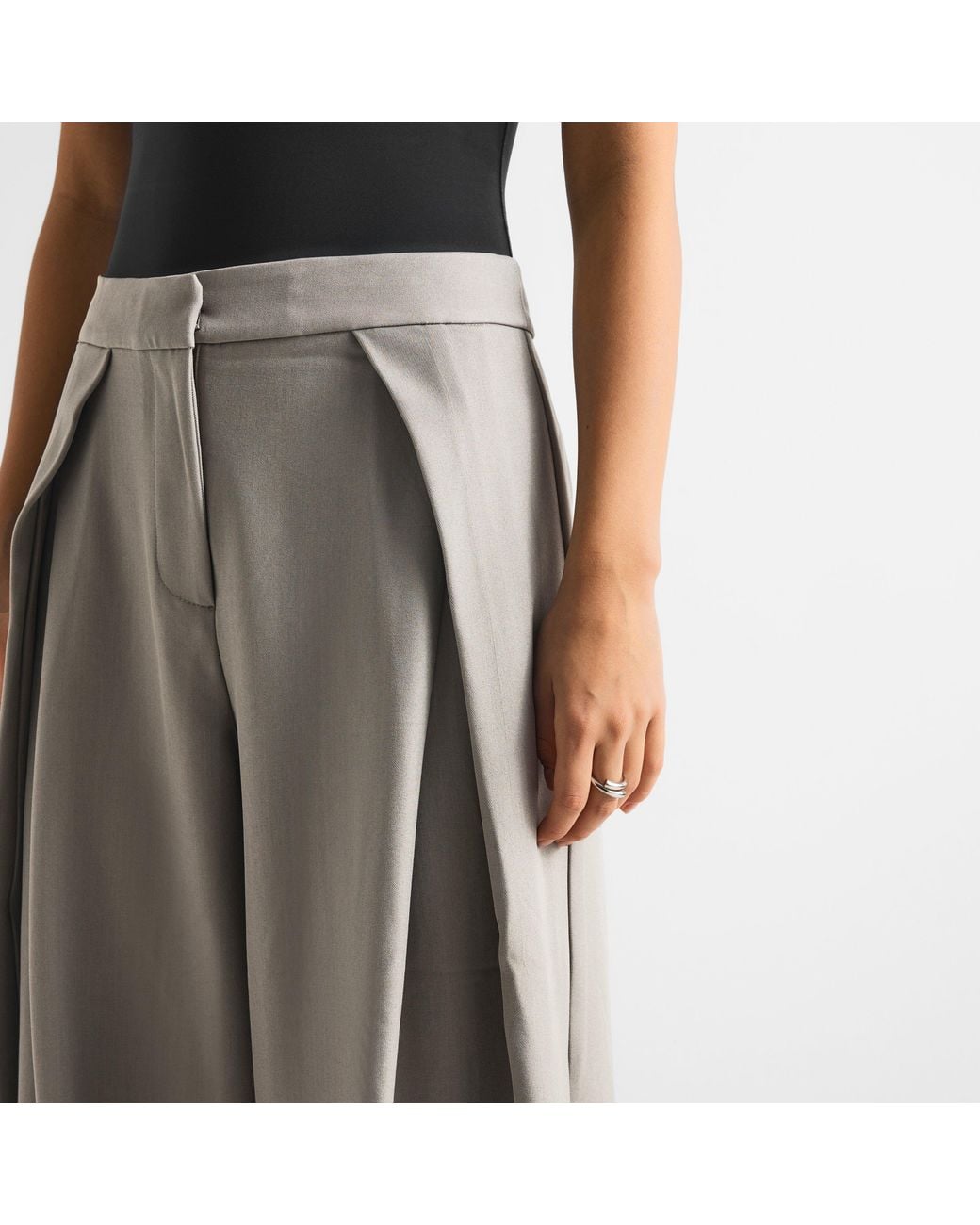 The Couture Club Gray Couture Pleat Trs Ld64