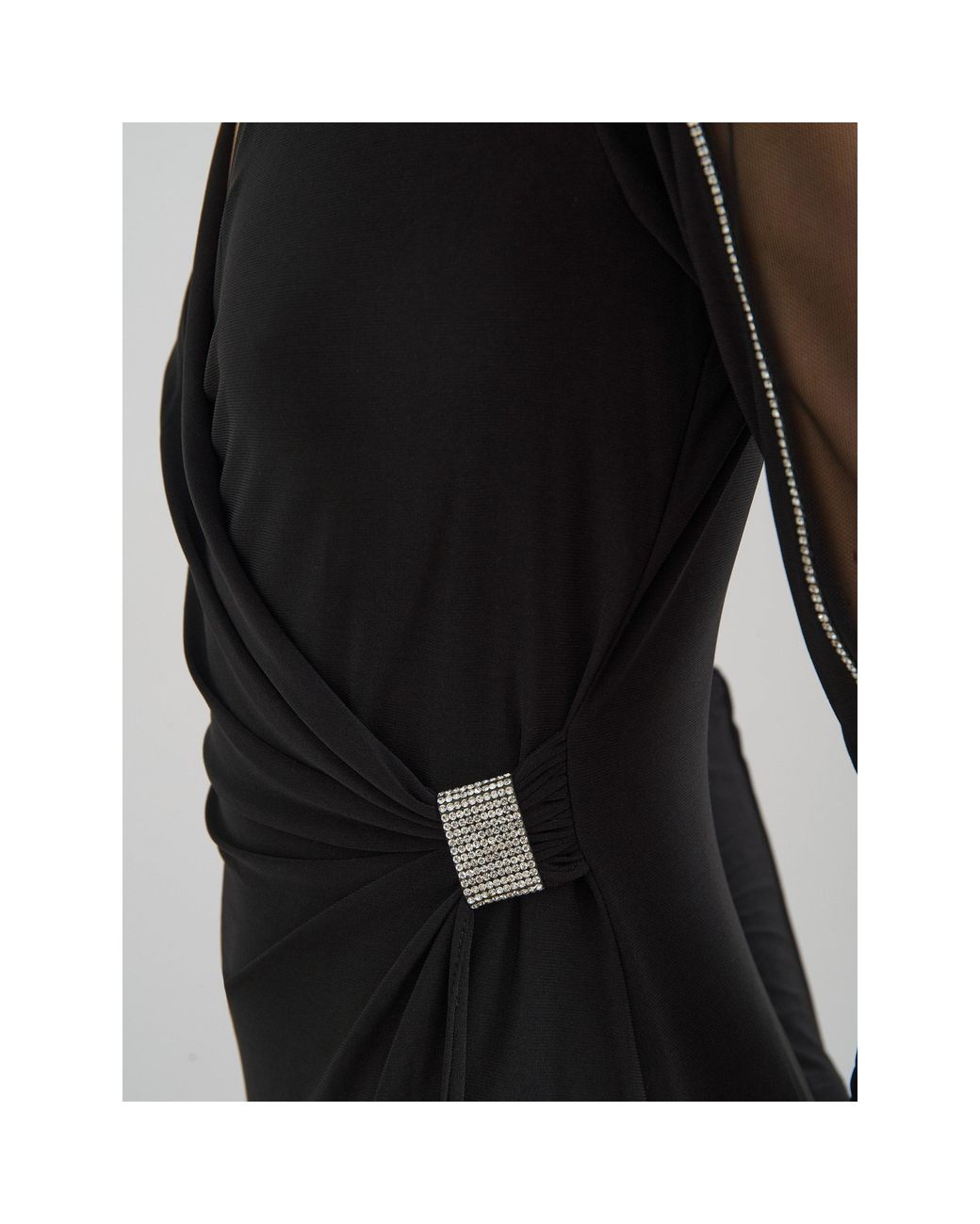 Gina Bacconi Black Stefanie Long Sleeve Maxi Dress