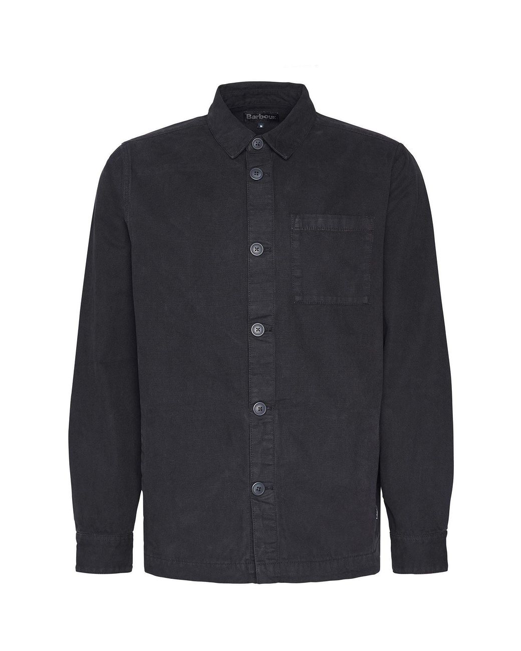 Barbour Blue Washed Cotton Long Sleeve Overshirt for men