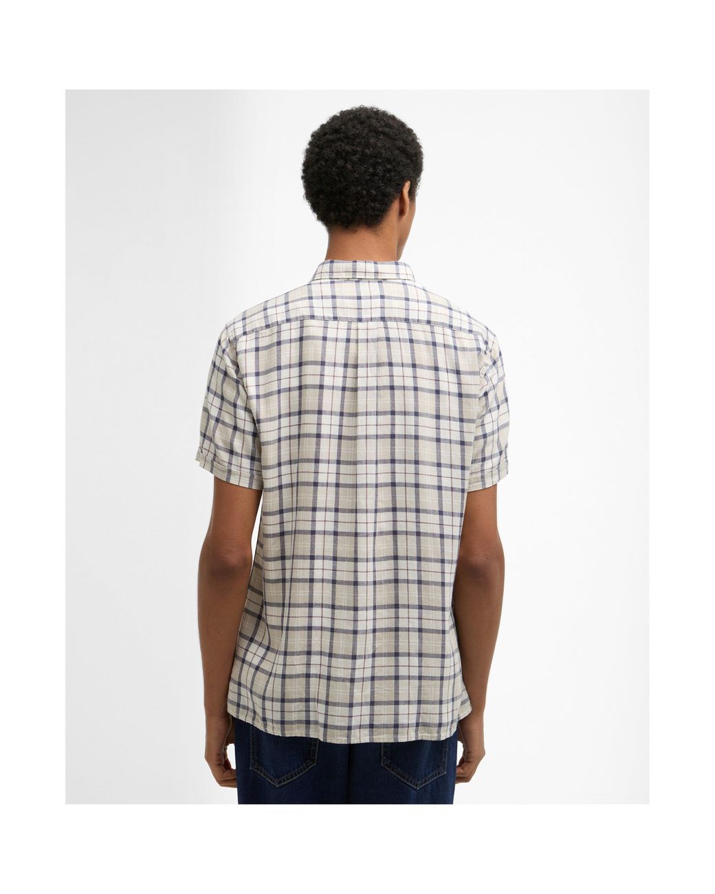 Barbour Gray Patterned Short Sleeve Shirt for men