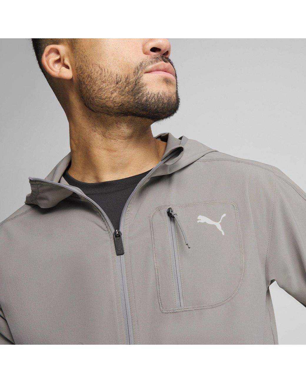PUMA Gray Flex Woven Tracksuit Top for men