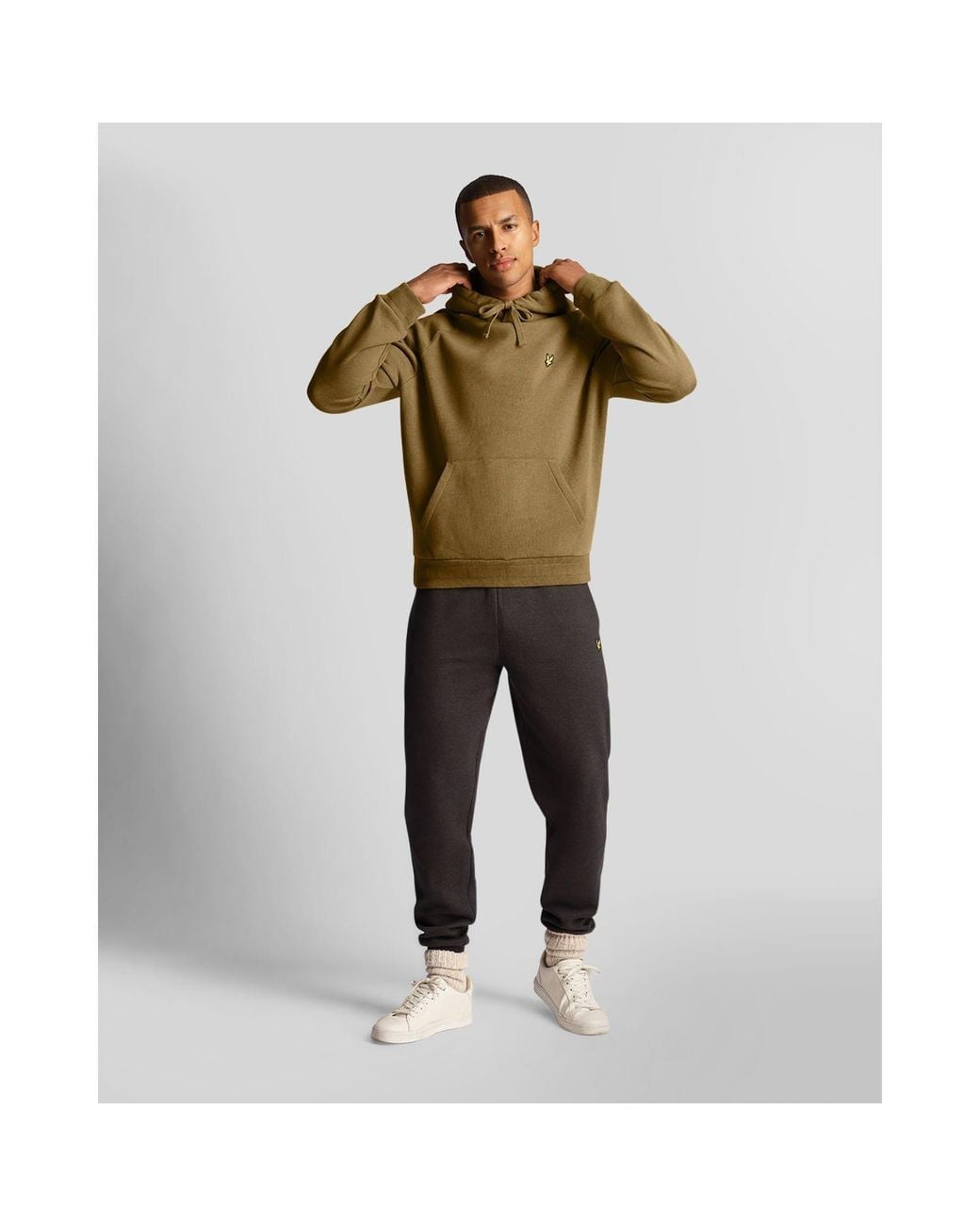 Lyle & Scott Brown Raglan Racked Cotton Hoodie for men