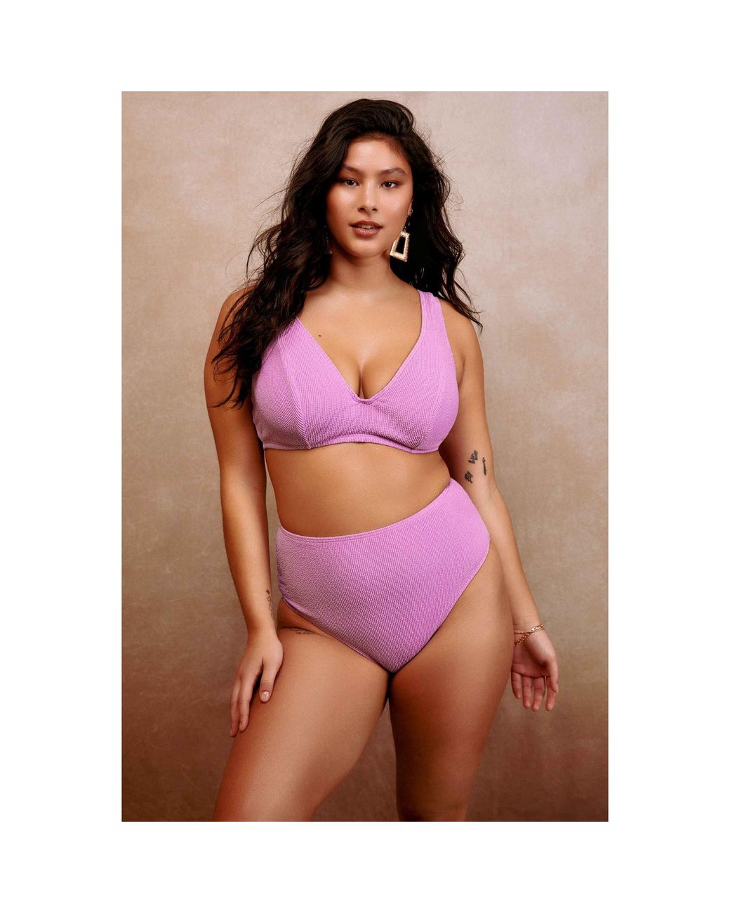 Peek & Beau Brown Fb Scrunch Hidden Underwire Bikini Top