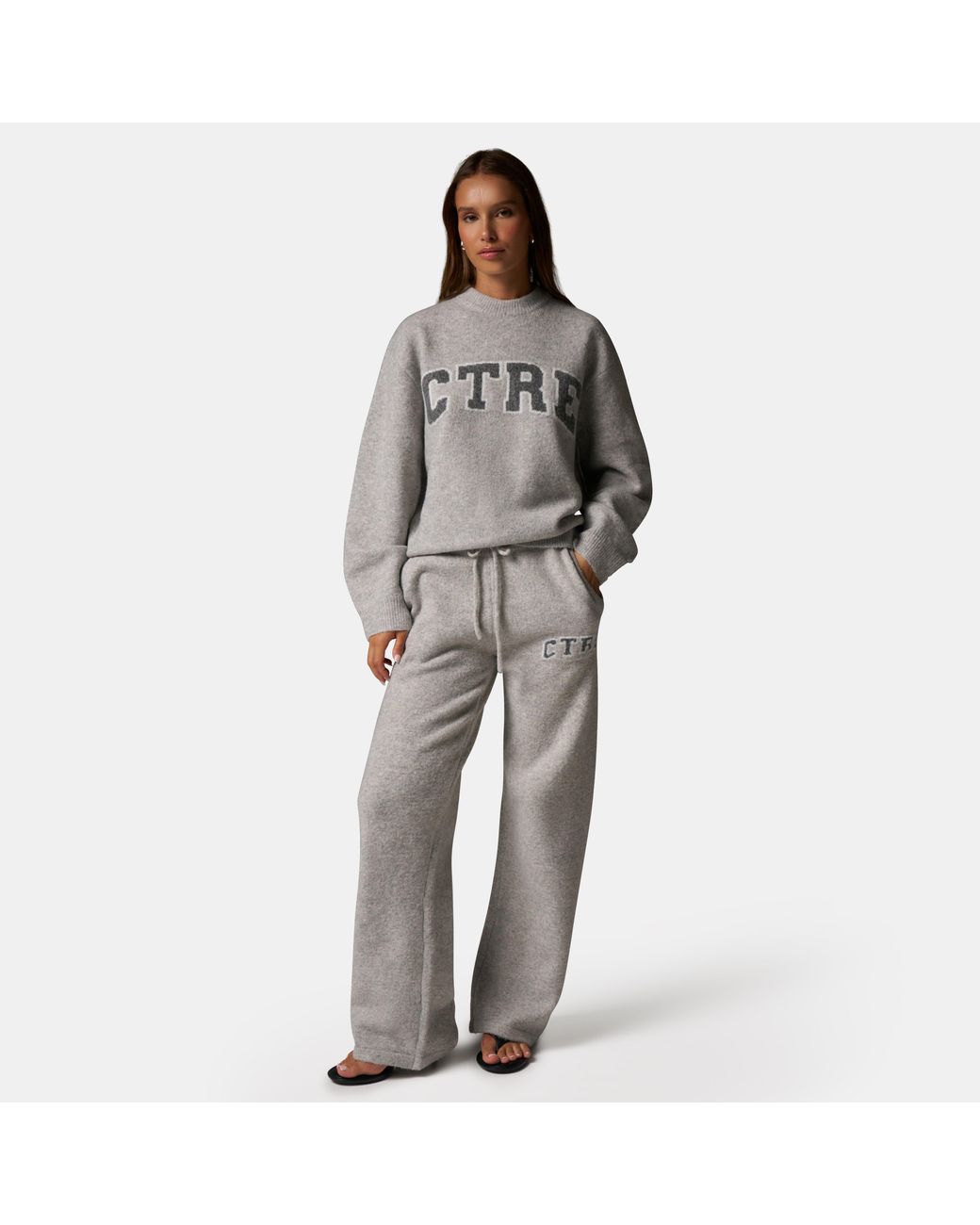The Couture Club Gray Knitted Sweatshirt