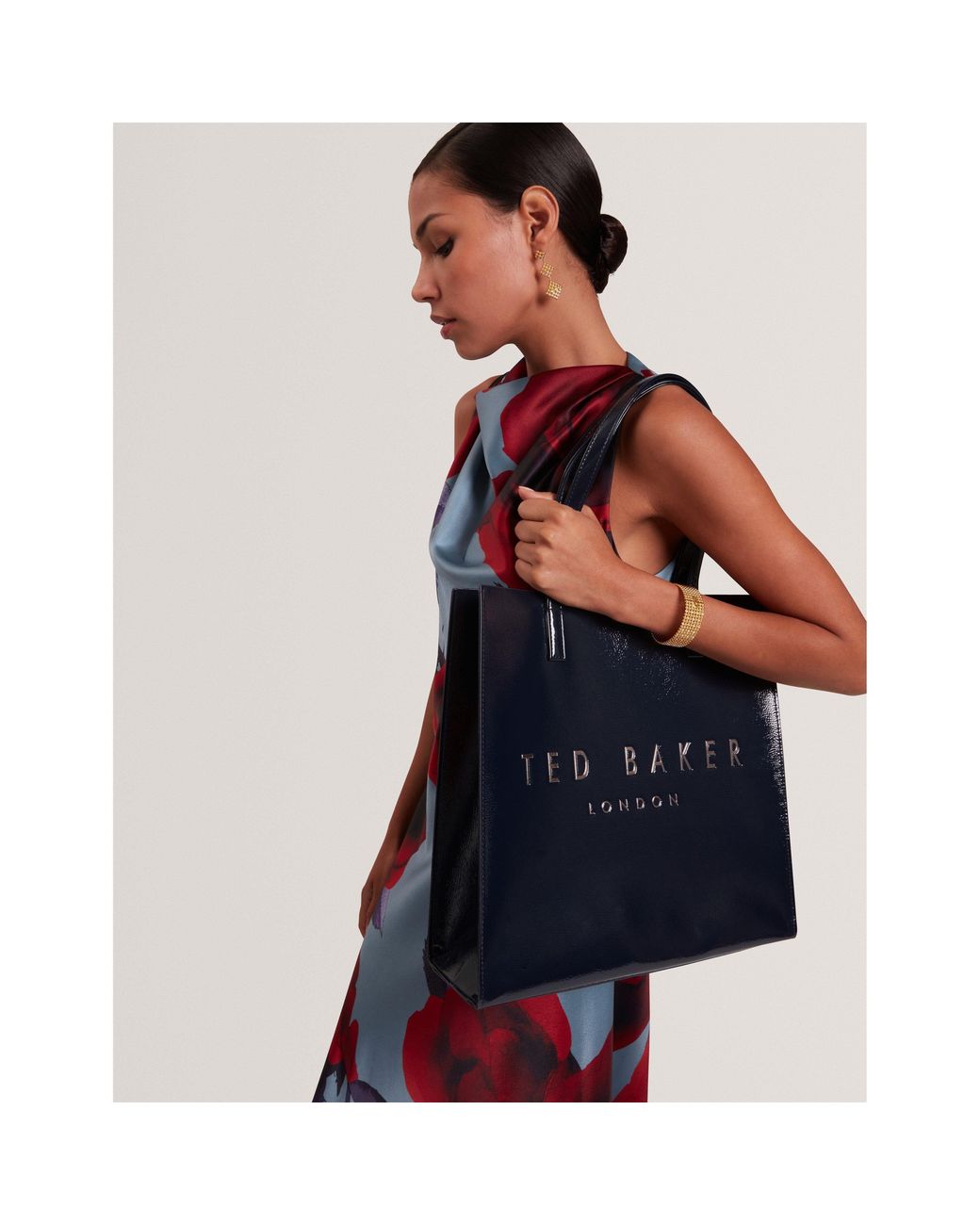 Ted Baker Blue Crinkle Large Icon Tote Bag