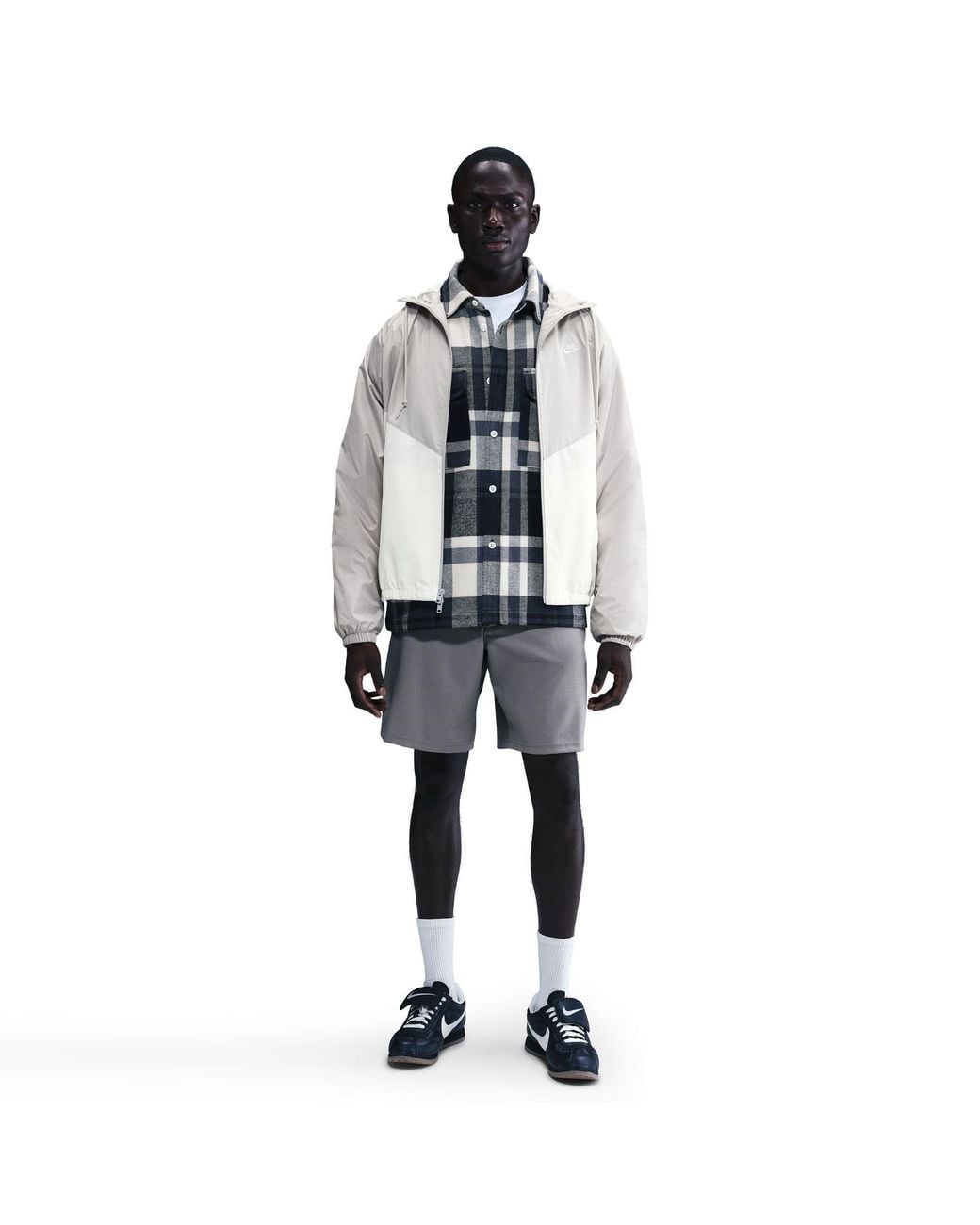 Nike Gray Sportswear Windrunner Hooded Jacket for men