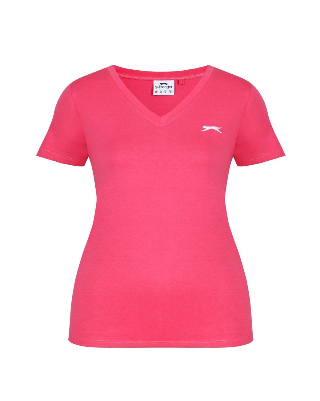 Slazenger 1881 Pink Ladies V Neck Tee Shirt