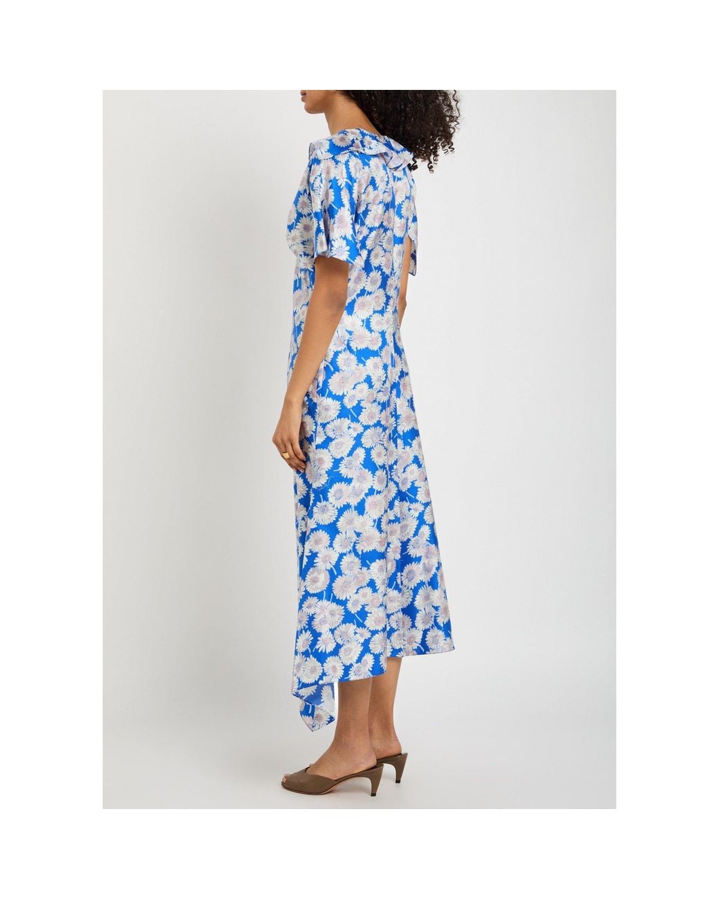 Stella McCartney Blue Daisy Print Silk Tea Dress