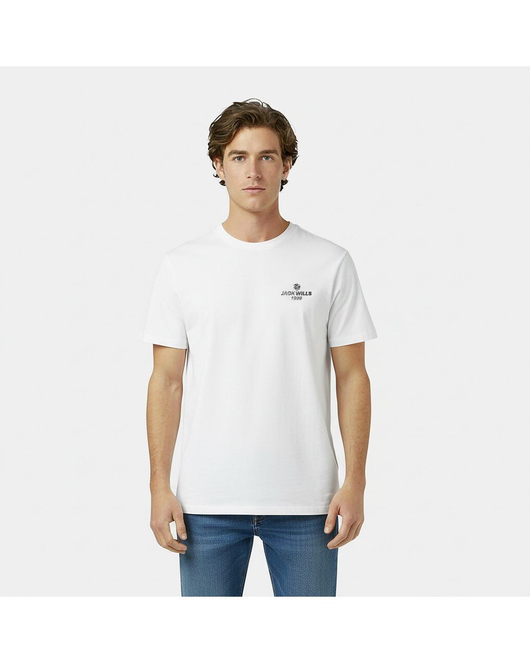 Jack Wills White Jw Reverse Print Regular Fit T-Shirt for men