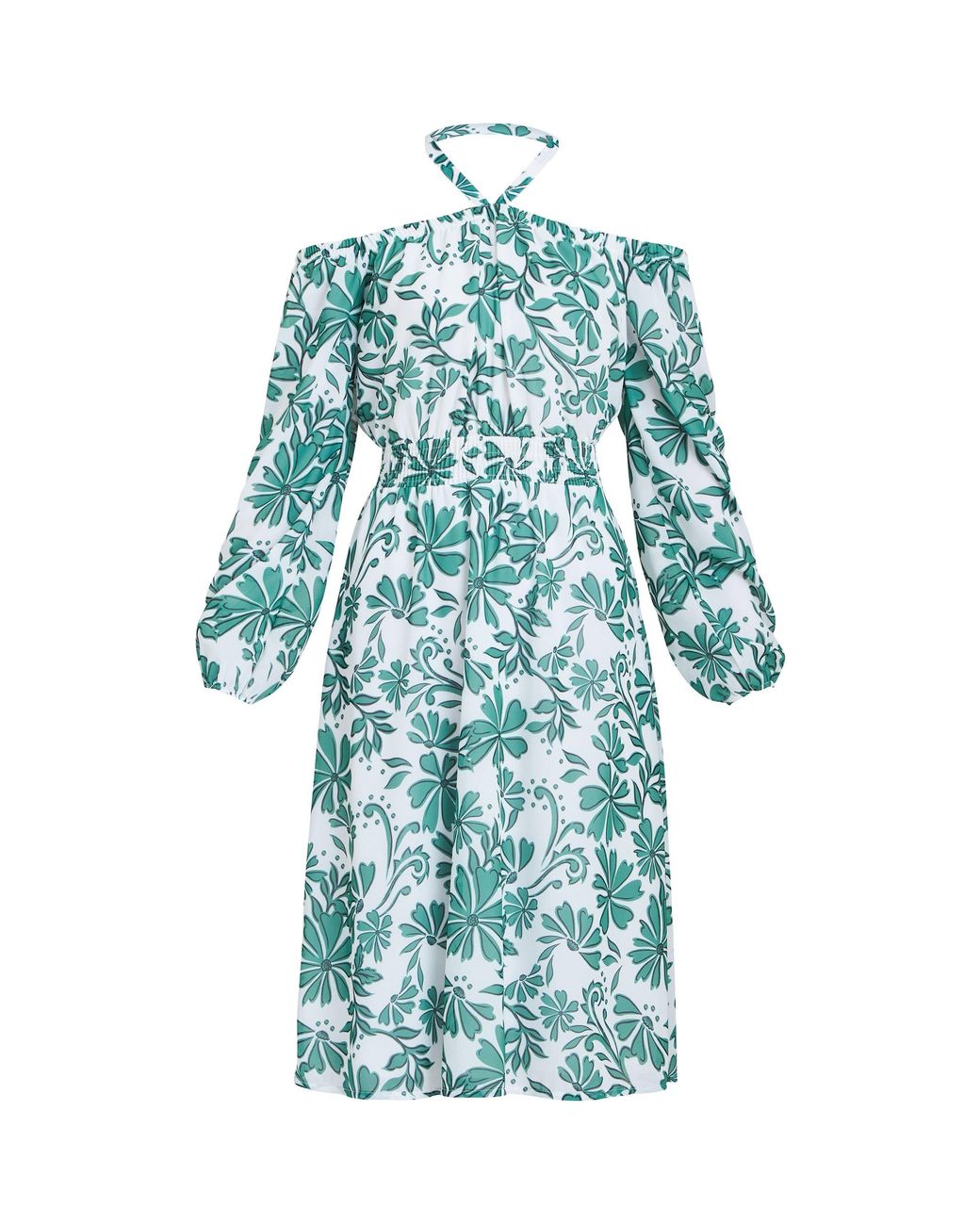 Gina Bacconi Blue Ryan Off Shoulder Midi Dress