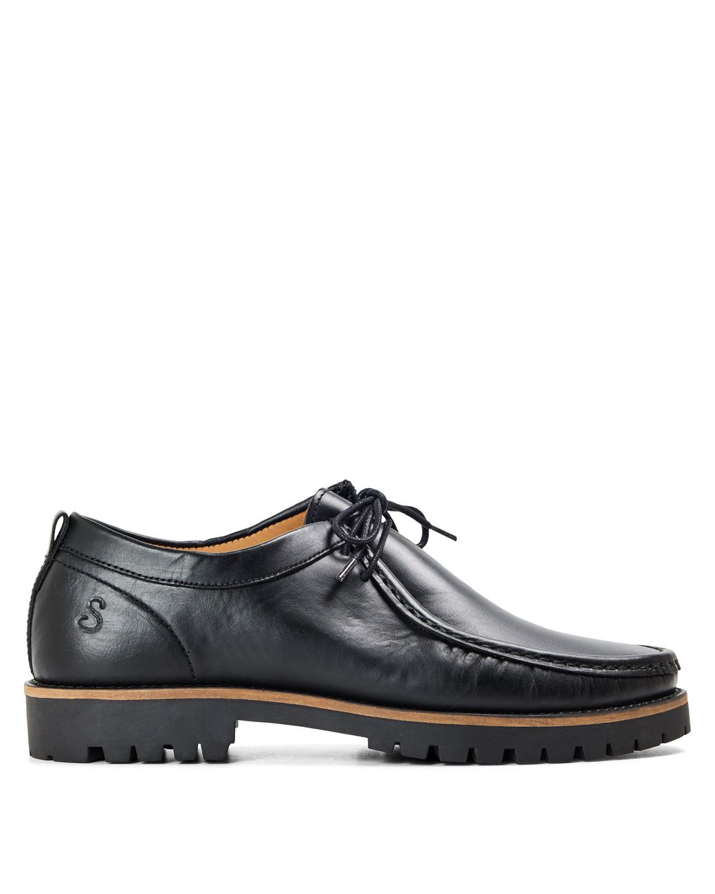 Oliver Sweeney Black Lastres Leather Moc-Toe Shoes for men